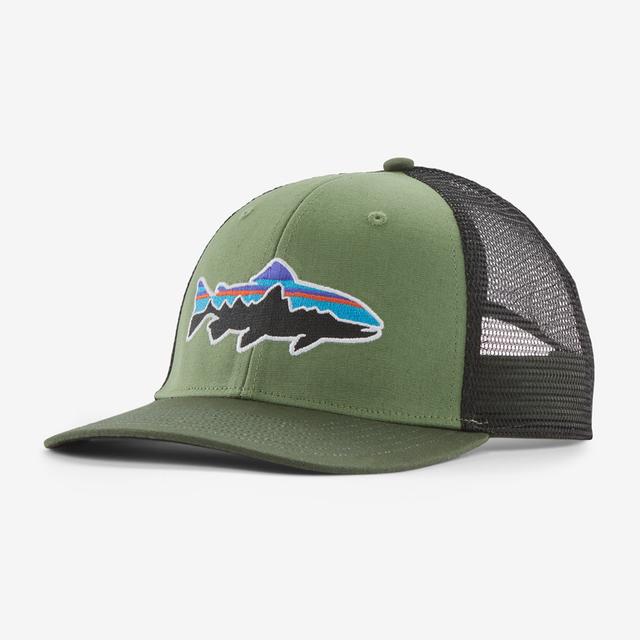 Fitz Roy Trout Fishing Trucker Hat for Men & Women - Adjustable Mesh Back Baseball Cap for Outdoor Fishing, Hiking, and Camping