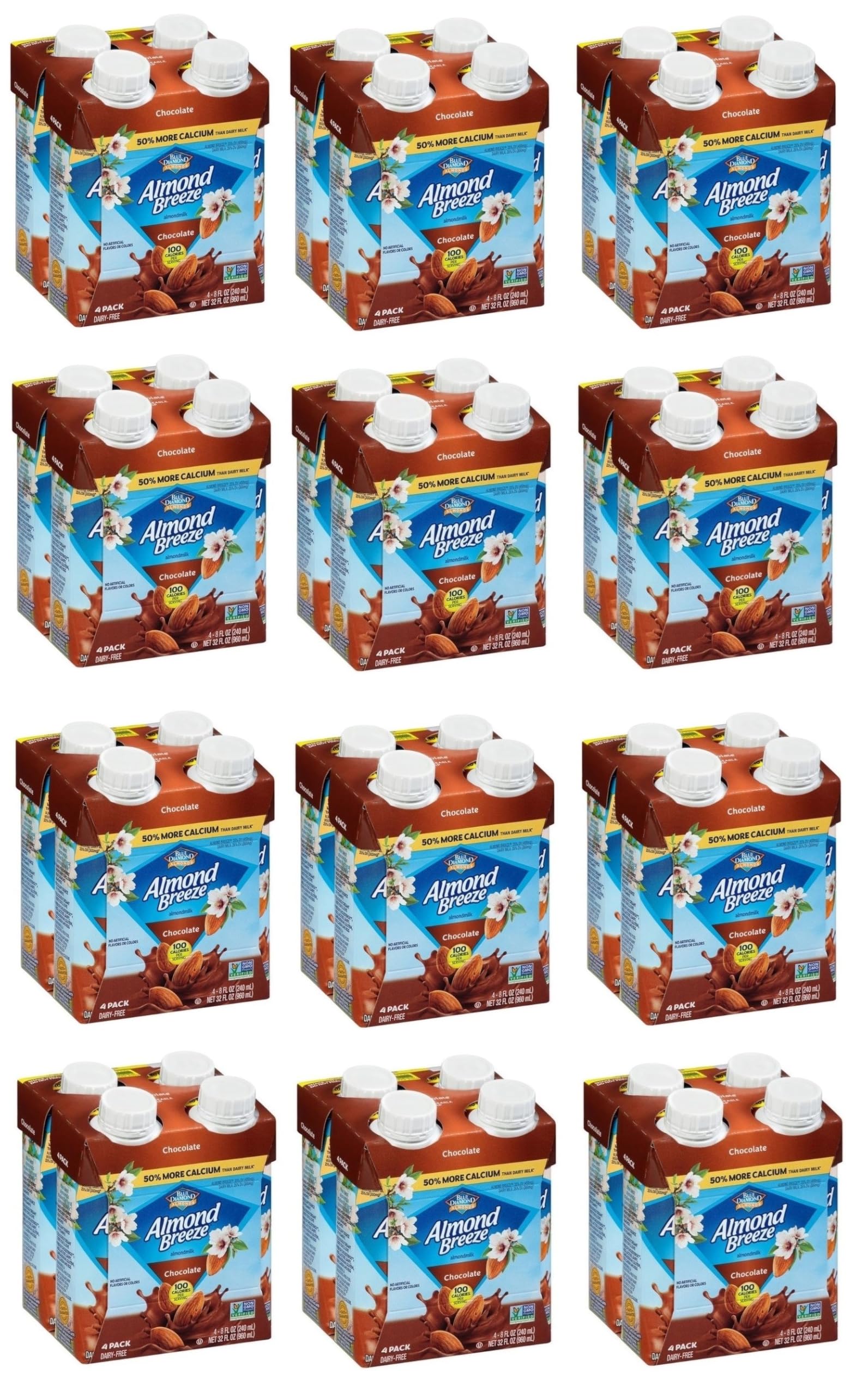 Almond Breeze Chocolate Almond Milk - 32 oz Carton (Pack of 12) - Dairy-Free, Vegan, Gluten-Free Chocolate Drink - Perfect for Smoothies, Coffee Creamer & Healthy Breakfast