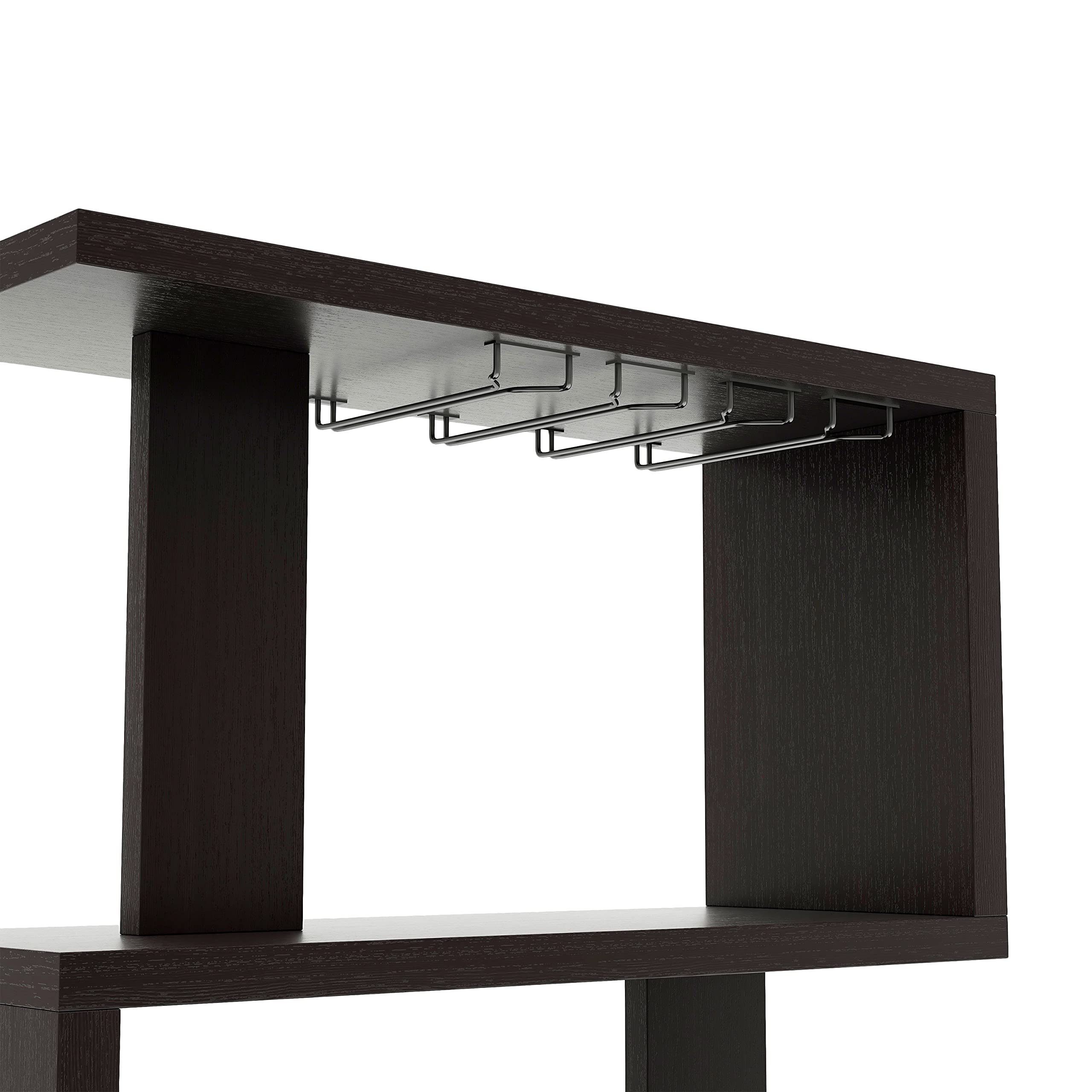 PayLessHere Bar Cabinet - Wine Rack & Glass Holder for Liquor, Coffee & Wine Storage | Modern Home Bar Furniture for Office, Living Room & Entertaining