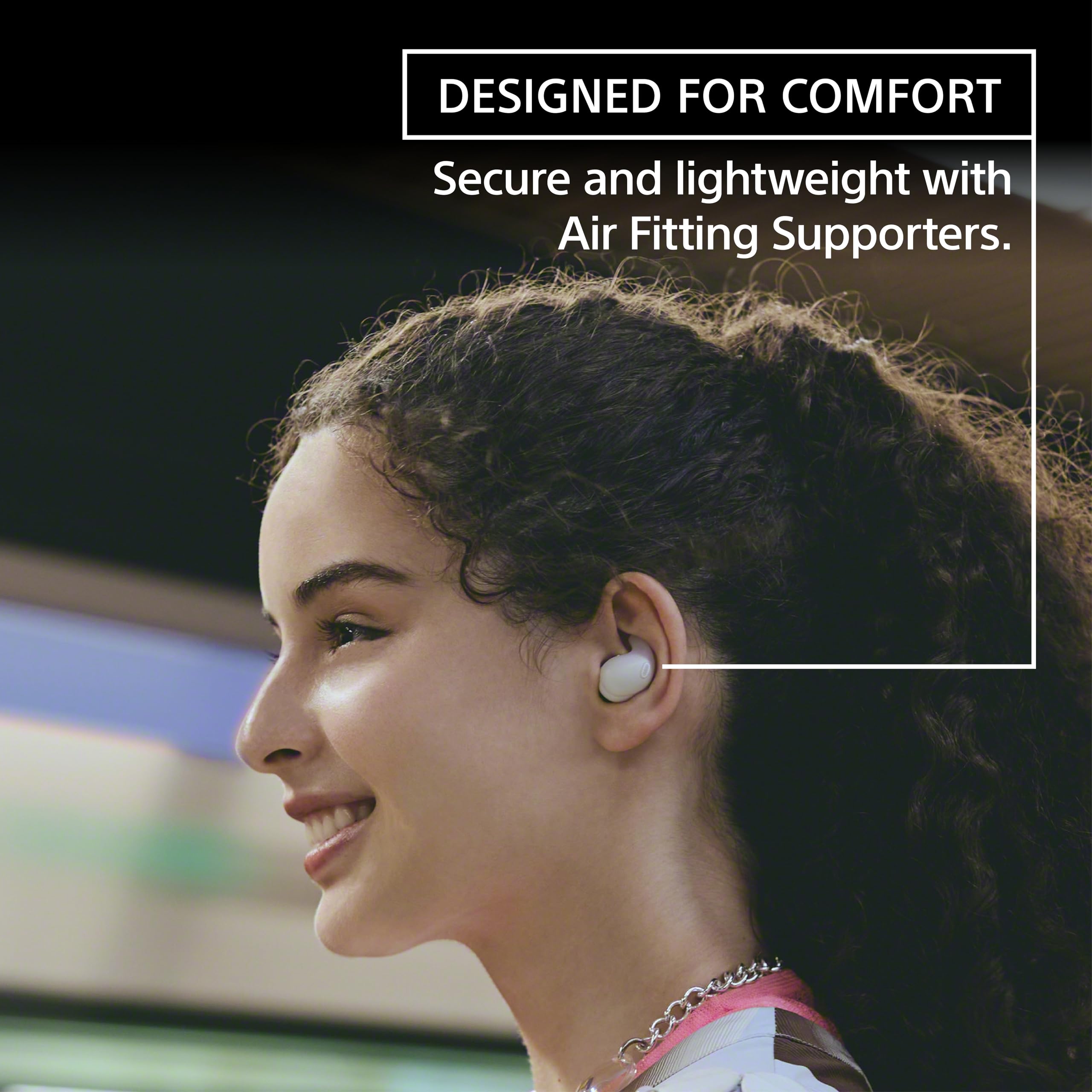 Sony LinkBuds Fit Truly Wireless Noise Canceling Earbuds - Lightweight Bluetooth Headphones with Secure Air Fitting Supporters, Black - Perfect for Running, Workouts & Commuting
