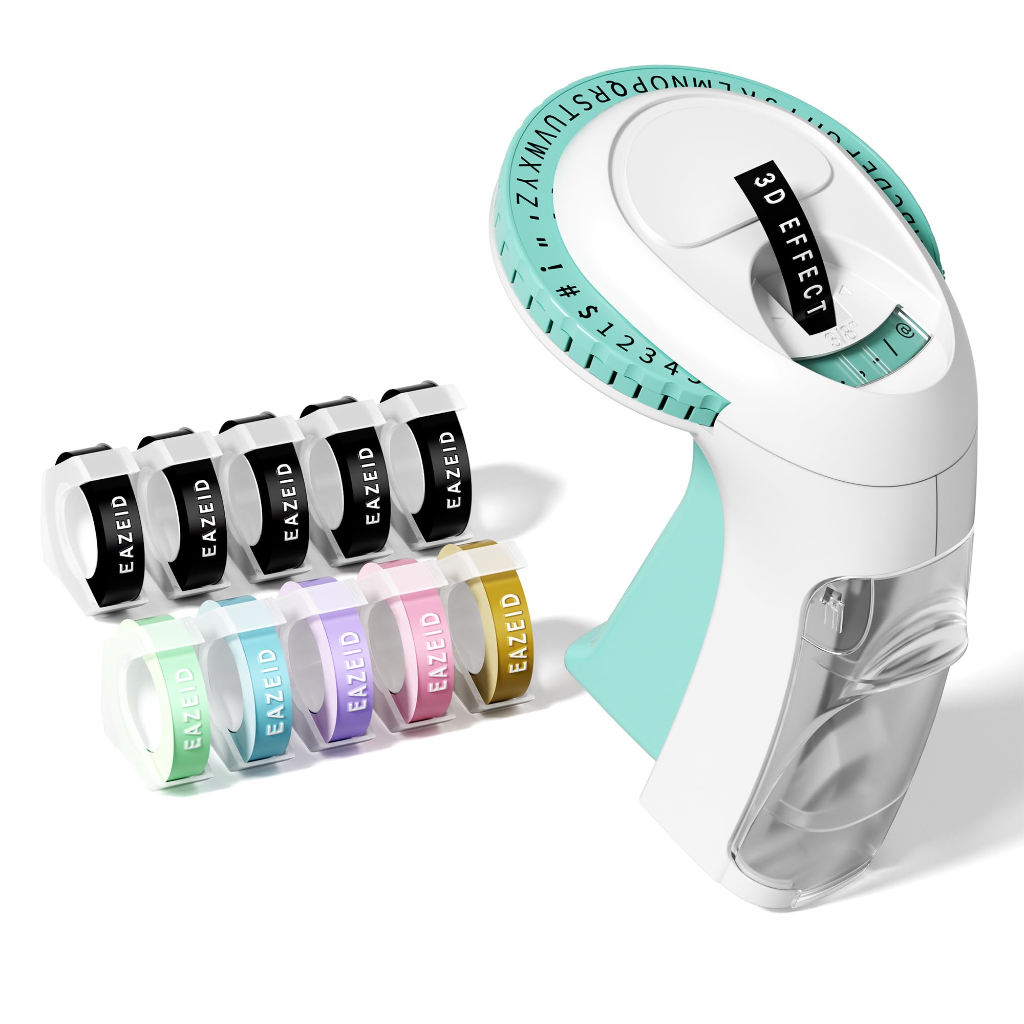 Retro Manual Embossing Label Maker Machine with 10 Macaroon 3D Embossing Tapes - Vintage Handheld Embosser for DIY Crafts, Home Organization & School Supplies - Perfect for Kids' Projects, Gift Wrapping & Office Labeling