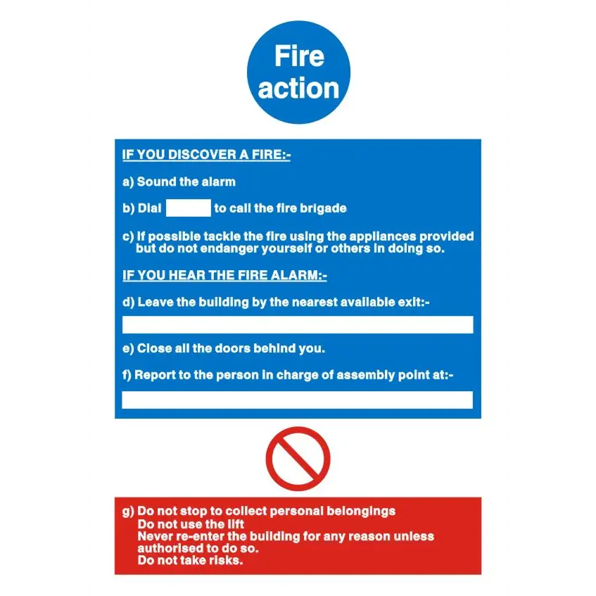 Fire Exit & Emergency Safety Signs - OSHA Compliant for Buildings, Offices & Public Spaces - Enhance Workplace & Public Safety