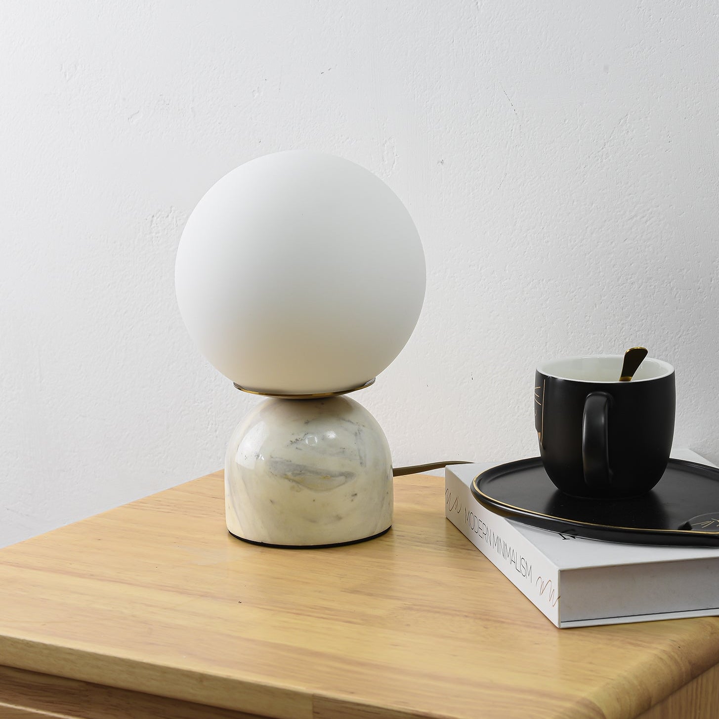 Elegant Sylas Marble Table Lamp - Modern Home Office Bedside Lighting for Living Room, Bedroom & Study Decor