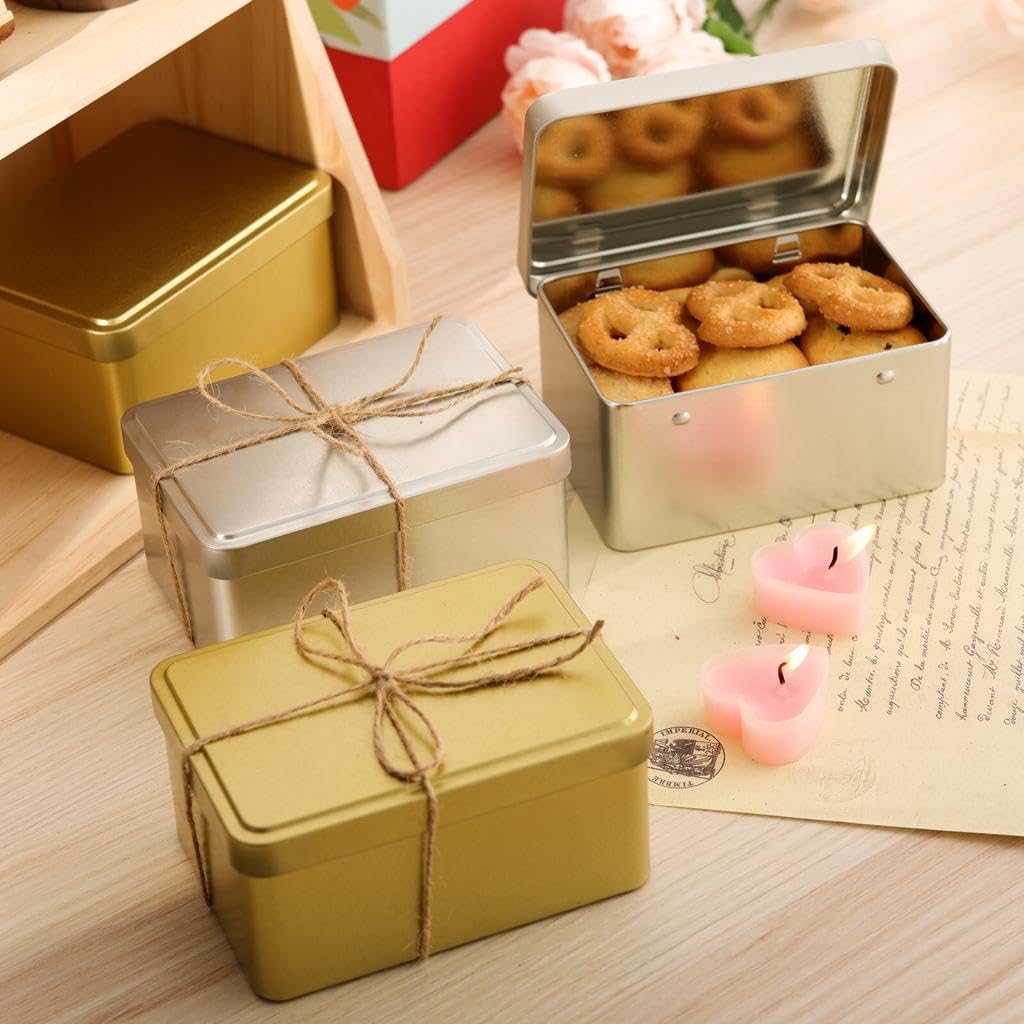 Premium Square Metal Cookie Tin with Lid - 4.9