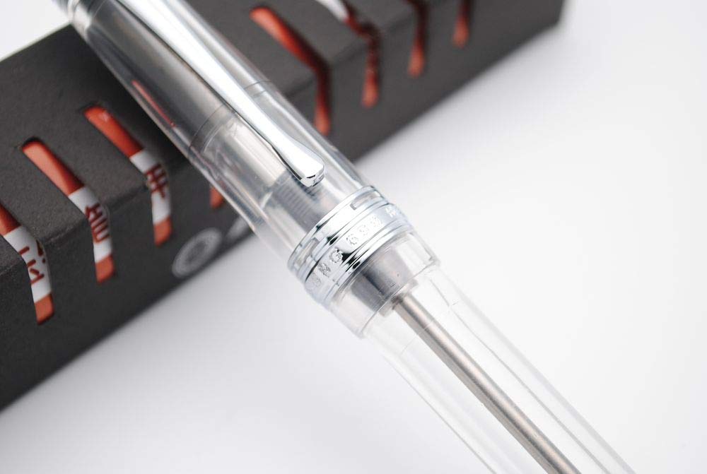 Vacuum Filling Fountain Pen - 0.7mm Medium Nib, Silver Clip for Smooth Writing