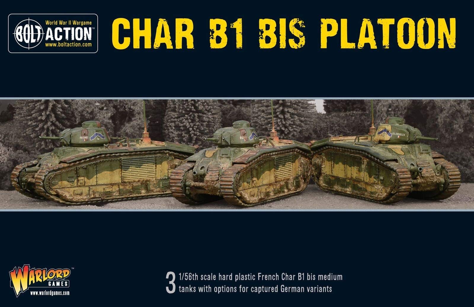 Bolt Action Char B1 Bis Platoon - Wargaming Miniatures for Tabletop Battles