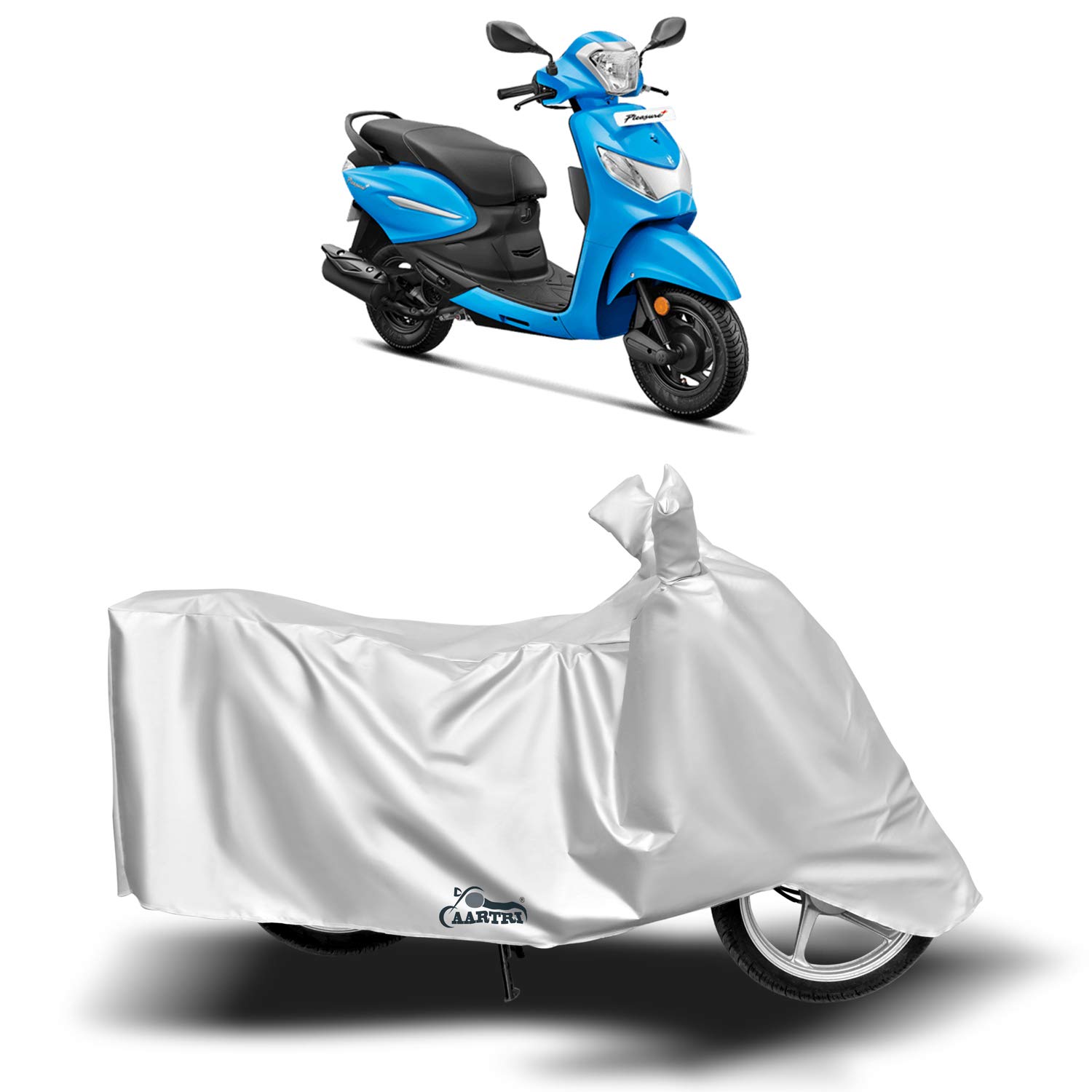 AARTRI Waterproof & Dustproof Full Bike Cover for Hero Pleasure Plus BS6 Scooter - Silver Matte Finish | Outdoor & Indoor Motorcycle Protection for Rain, Sun & Dust