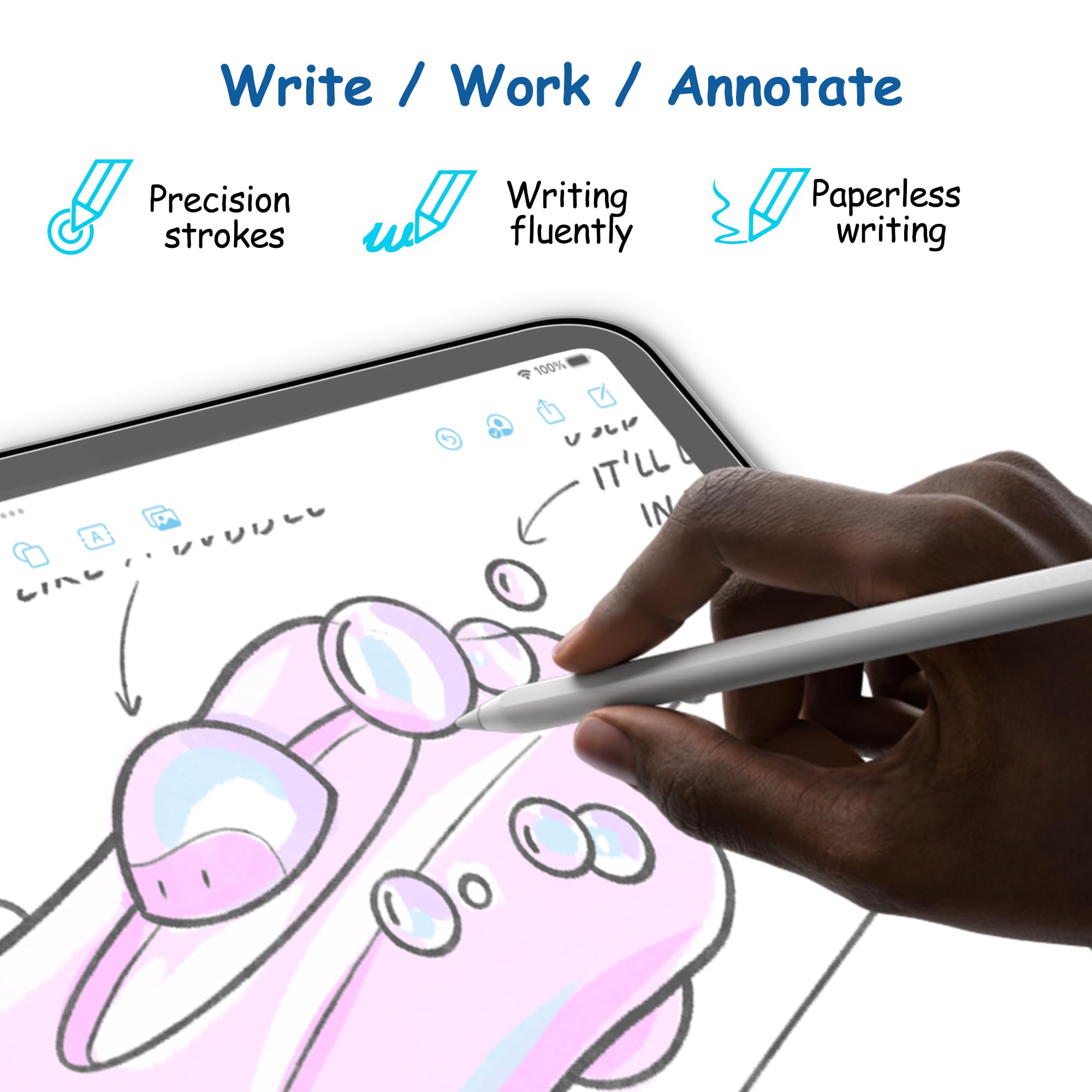 XIRON 2-Pack Matte PET Paper Screen Protector for iPad 9th/8th/7th Generation (10.2 Inch 2021/2020/2019) - Anti Glare Film with Paper-Like Writing Feel - Perfect for Drawing, Note Taking & Eye Protection