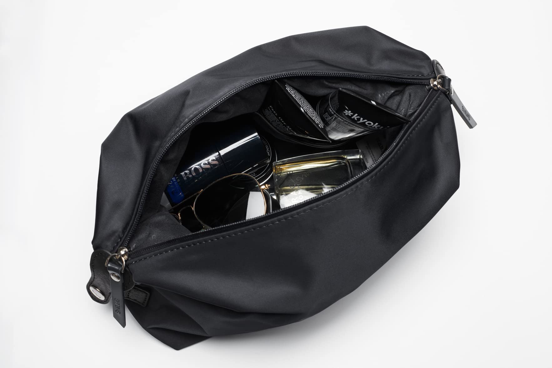 SWIMS Necessaire Lightweight Shave & Toiletry Bag - Waterproof Travel Dopp Kit for Men, Compact Bathroom Organizer with Multiple Pockets (Black) - Perfect for Business Trips, Gym, Camping & Vacation Essentials