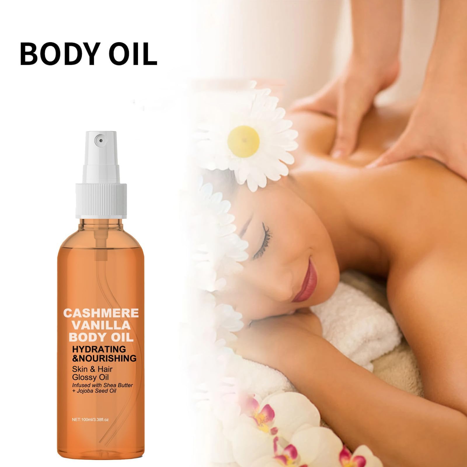 Vanilla Cashmere Body Oil for Dry Skin - Moisturizing & Hydrating Body Lotion with Natural Ingredients - All Skin Types - 2 Pack - Perfect for Massage, Aromatherapy & Daily Skincare Routine