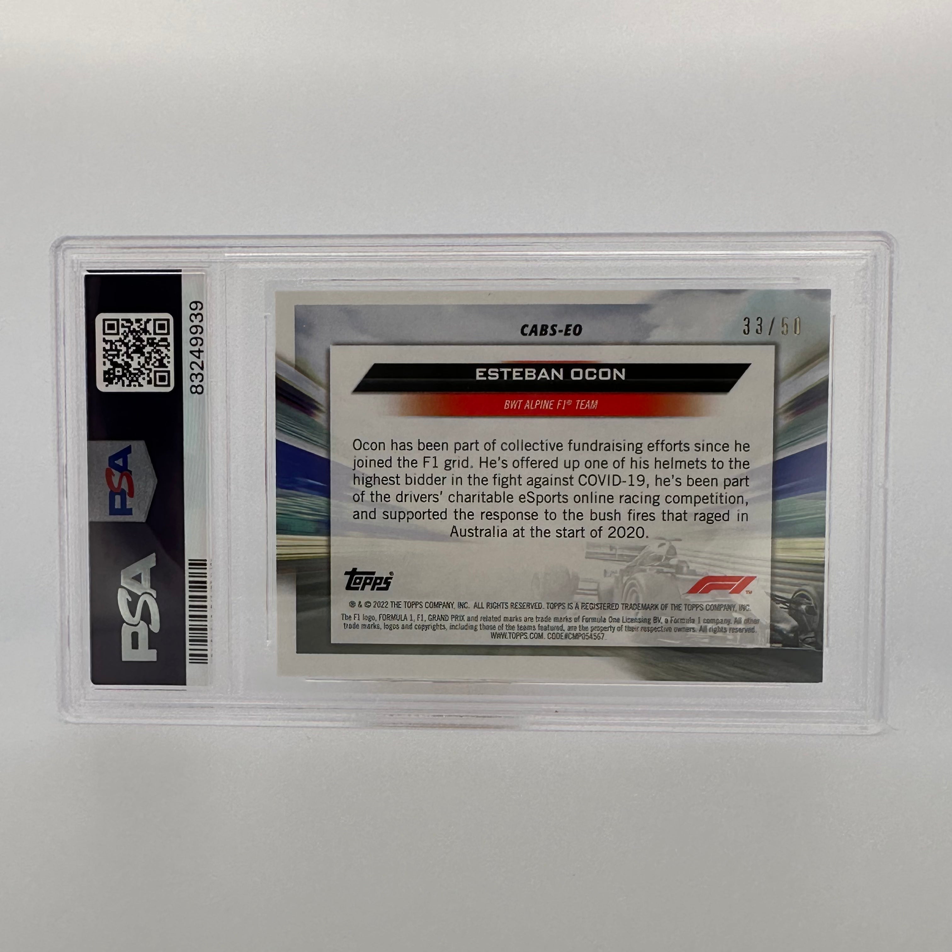PSA 9 Graded 33/50 Esteban #CABSEO Clean Air Blue Skies Gold Parallel - Rare Baseball Trading Card for Collectors & Investors - Perfect for Display Cases & Sports Memorabilia Collections