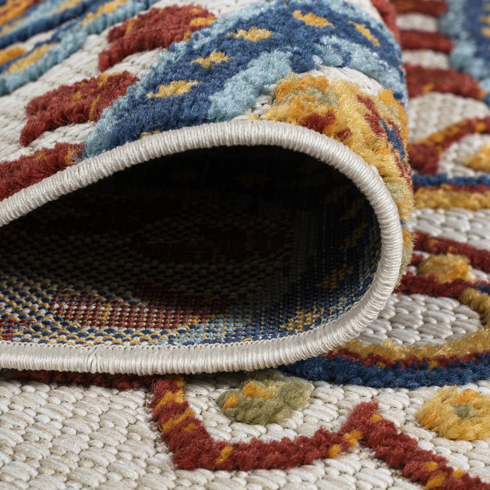 Gordes Paisley High-Low Indoor/Outdoor Area Rug - Soft Bohemian Style Carpet for Living Room, Bedroom, Patio & Deck Decor