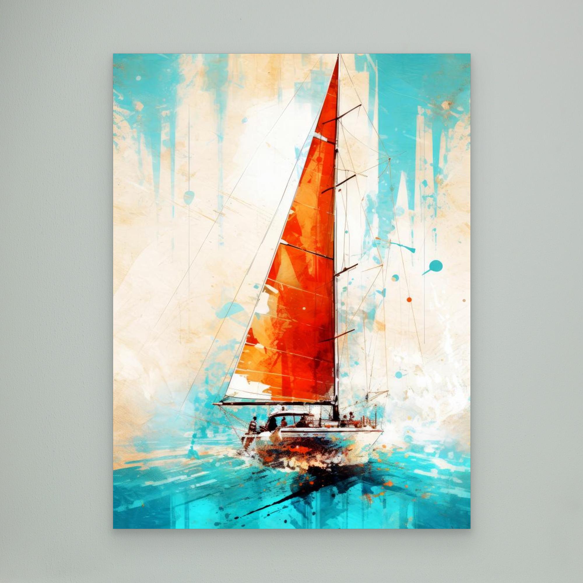 Premium Canvas Print - Yacht Racing Sport Art 9 by Justyna Jaszke | Nautical Wall Decor for Living Room, Office & Coastal Homes