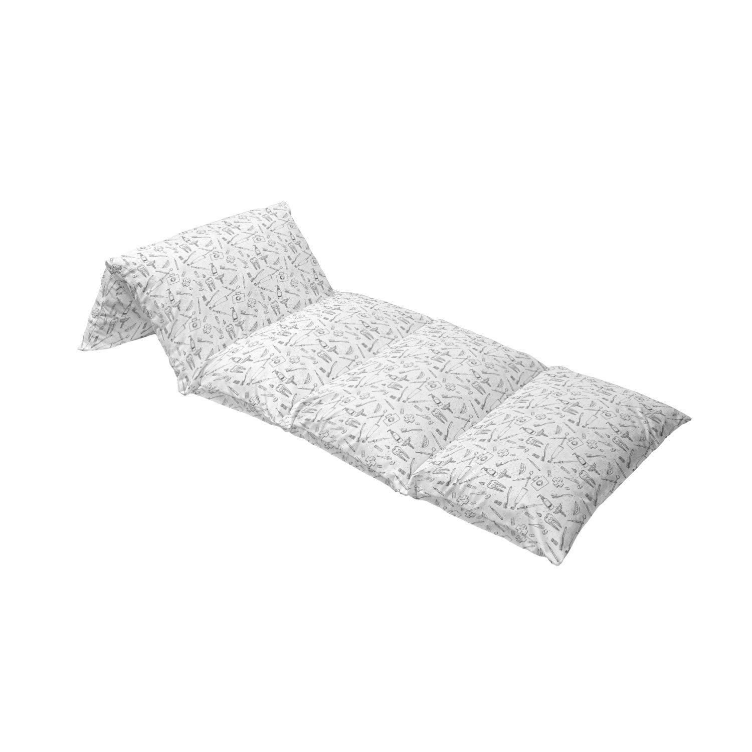 Ambesonne Hipster Floor Pillow Cover - Hand Drawn Dental Hygiene Themed Design, Black & White Printed Fabric Case for 5 Pillows (88