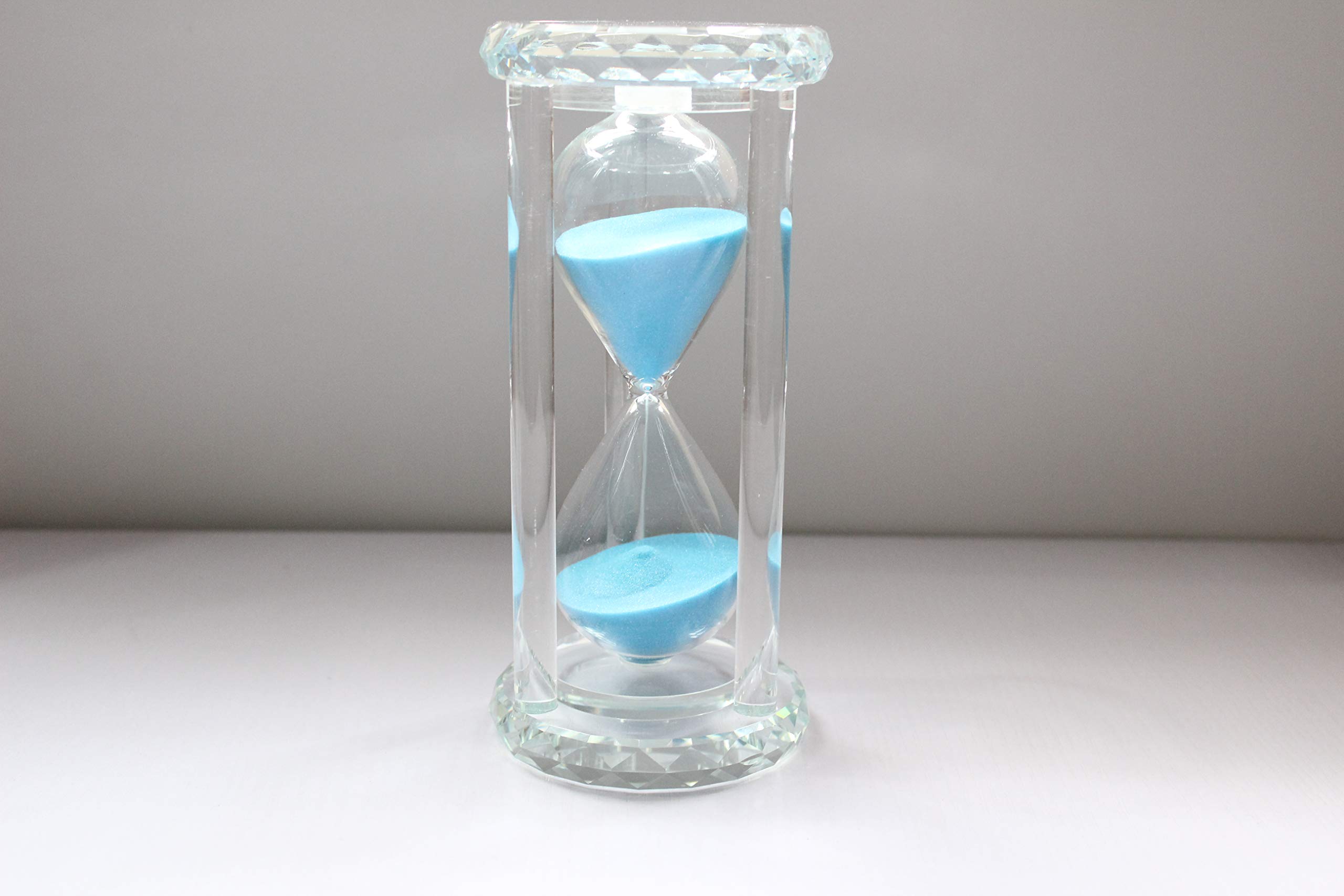 60 Minute Hourglass Timer - Crystal Sand Timer with Diamond Carving Surface - Perfect for Kitchen, Office, Desk Decor - Great Christmas & Birthday Gift (Blue) | Use for Cooking, Study Time Management, Yoga Meditation & Home Decoration