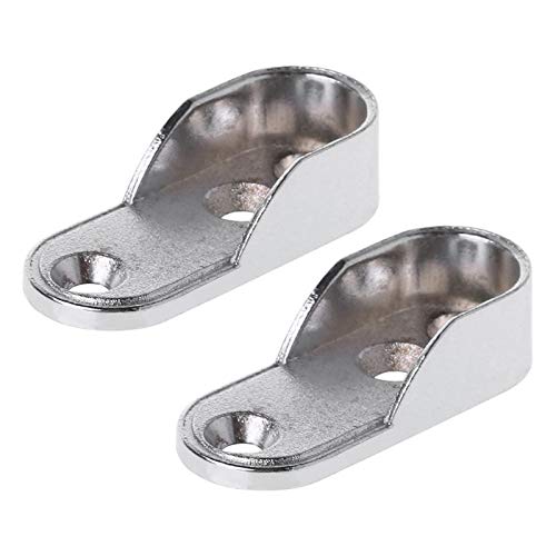 Ochoos 2-Pack Heavy Duty Closet Rod Brackets - Reinforced Metal Clothes Hanging Pole Support for Wardrobe, Shelving & Storage Organization - Perfect for Bedroom, Walk-in Closet and Laundry Room