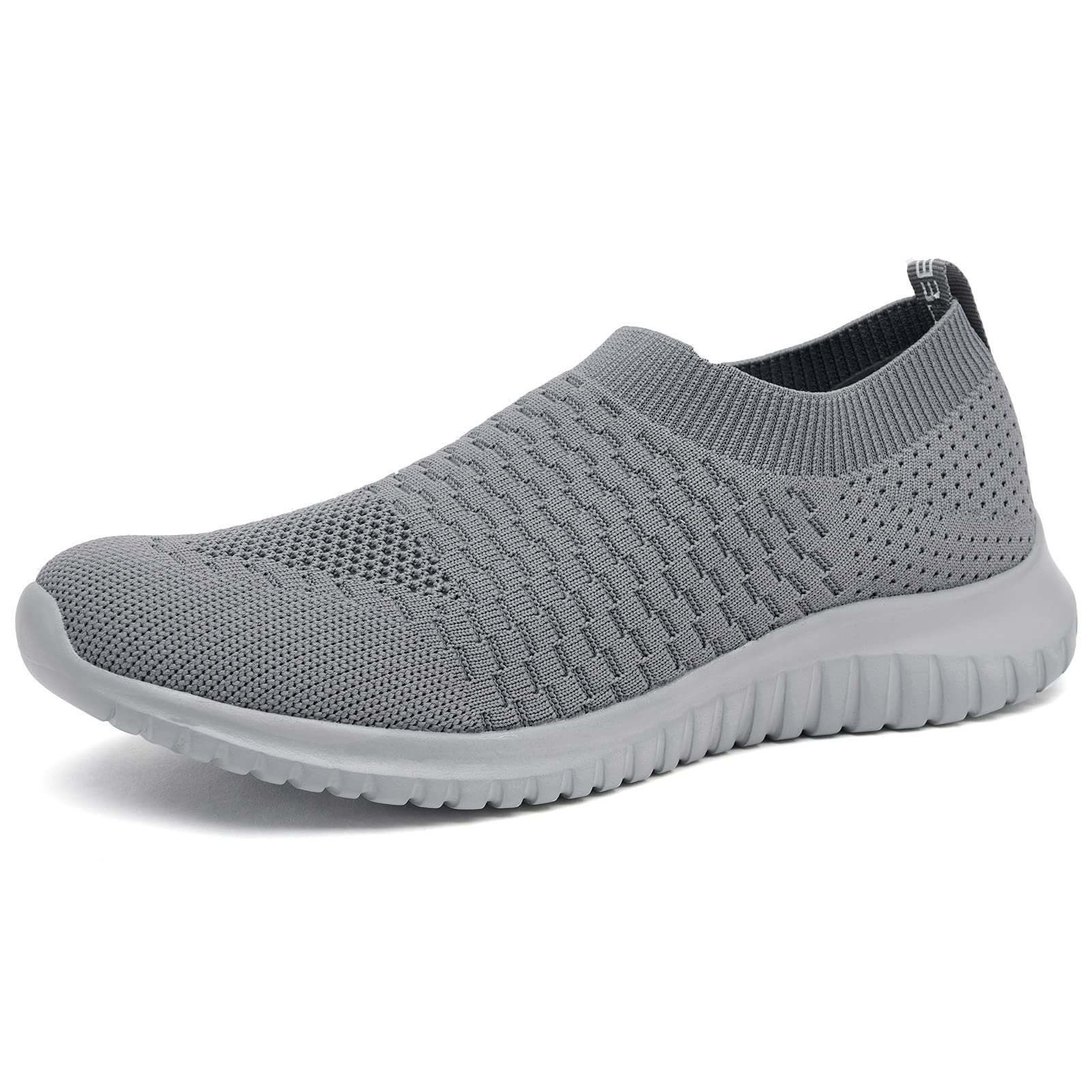 TIOSEBON Men's Slip-On Walking Shoes - Breathable Knit Mesh Tennis Sneakers for Men - Lightweight Comfortable Casual Shoes for Walking, Running, Gym & Travel
