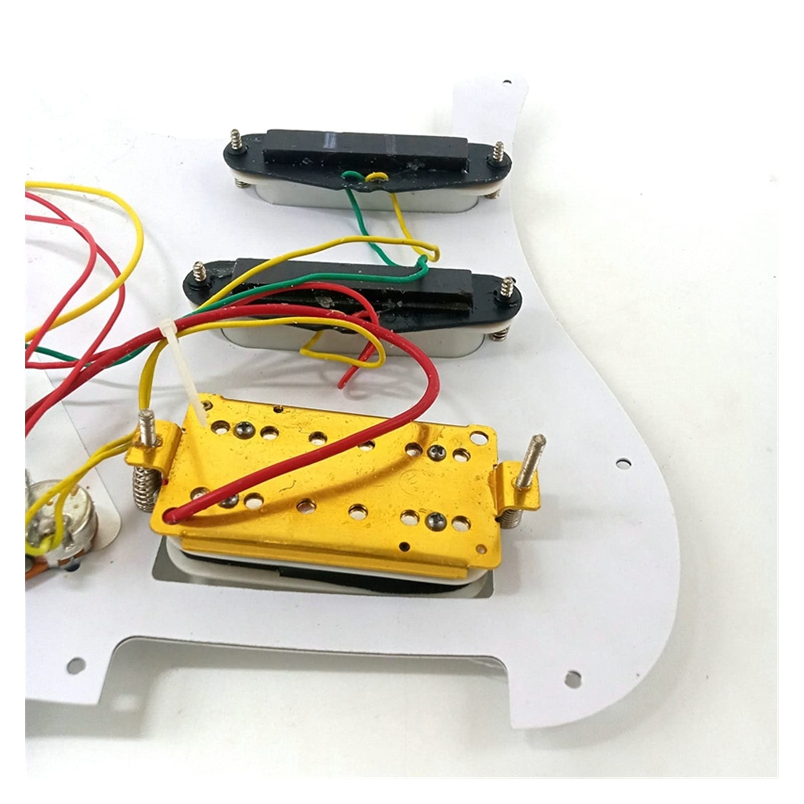 Electric Guitar Pickguard with Prewired SSH Pickups - 11 Hole White Scratchplate Assembly for Fender Stratocaster Style Guitars | Perfect for Upgrades, DIY Repairs & Professional Performances