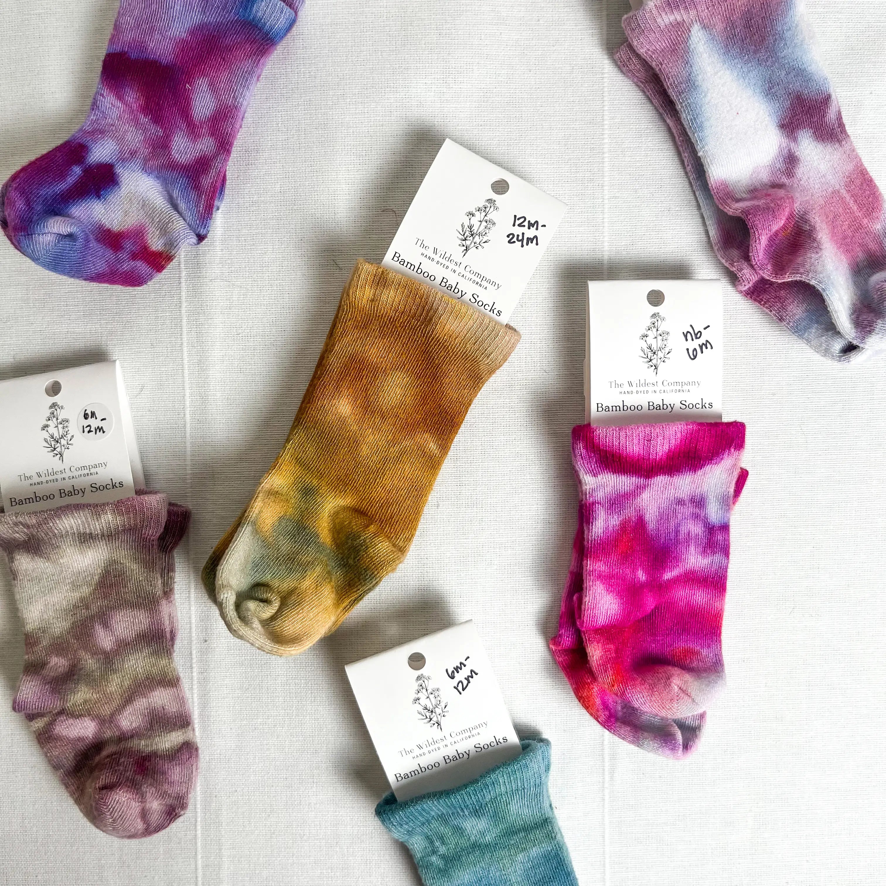 Organic Hand-Dyed Bamboo Baby Socks - Soft, Breathable & Hypoallergenic for Newborns & Infants - Perfect for Playtime, Nursery & Photo Shoots