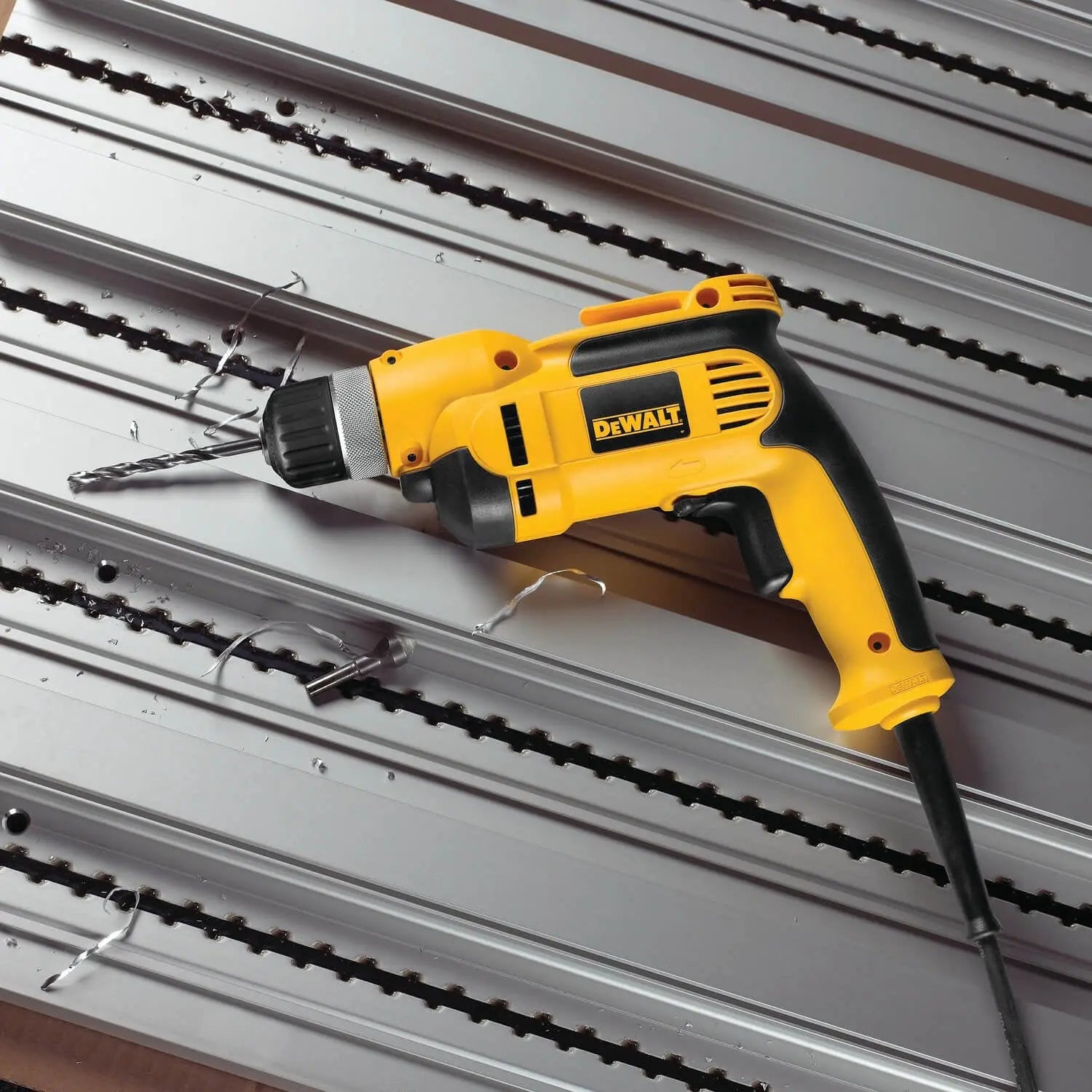 DEWALT DWD110K 7.0 Amp 3/8 Inch Corded Drill with Pistol Grip - Perfect for DIY Projects, Home Repairs & Construction Work