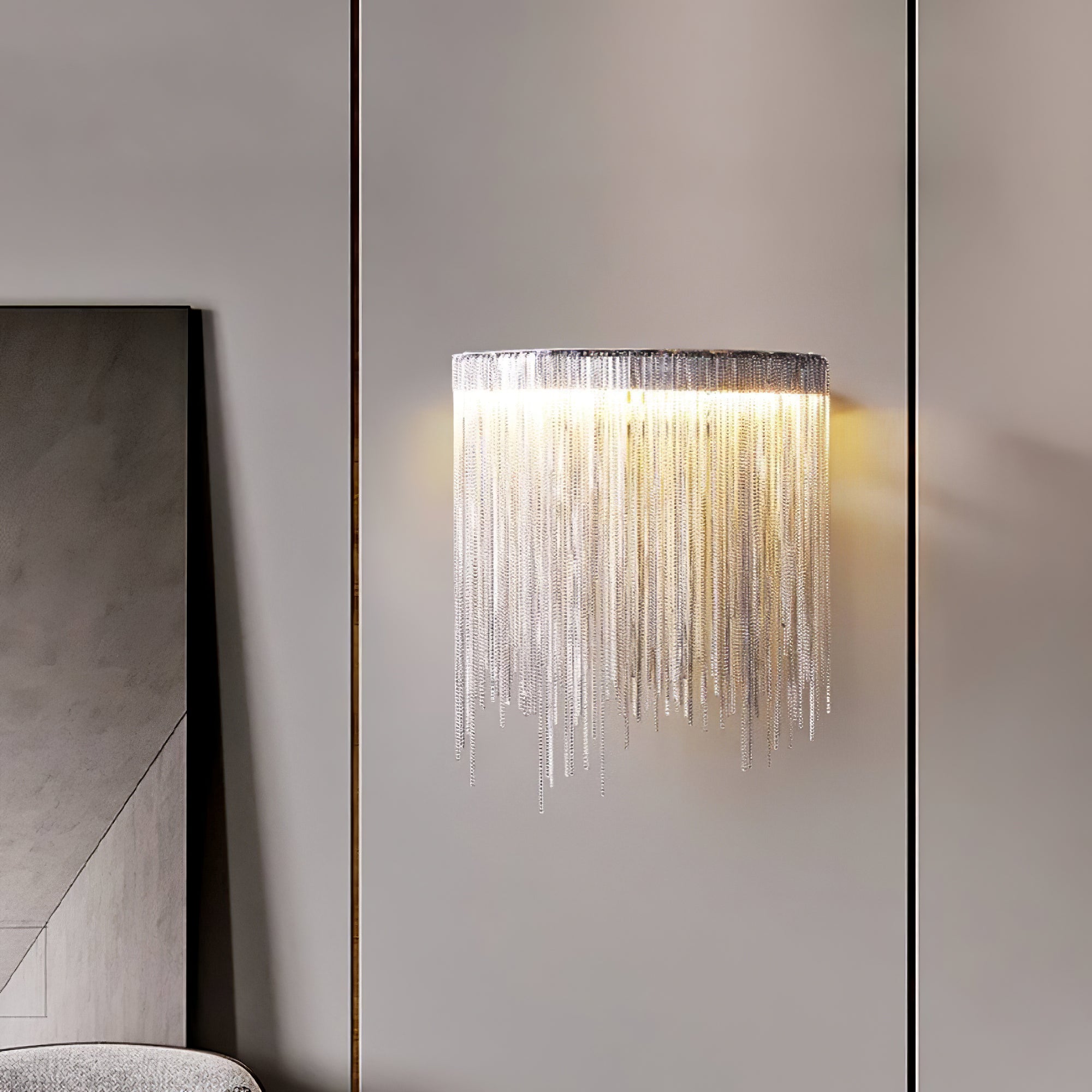 Tassel Wall Lamp with Chain - Elegant Boho Decor for Bedroom, Living Room & Nursery Lighting