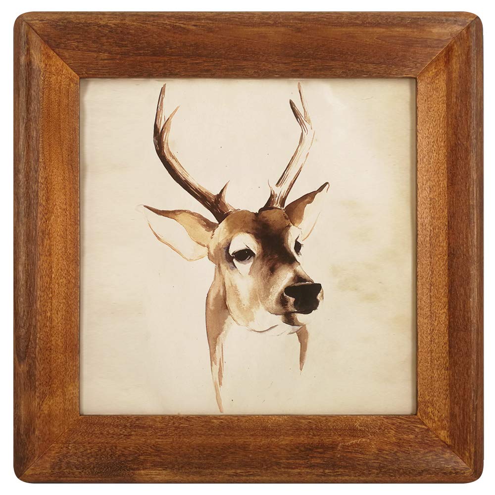 8x8 Rustic Wooden Picture Frames - Square Photo Frame with Real Glass Front for Wall & Tabletop Display (Brown) - Perfect for Home Decor, Wedding Photos, Family Portraits and Office Art Displays