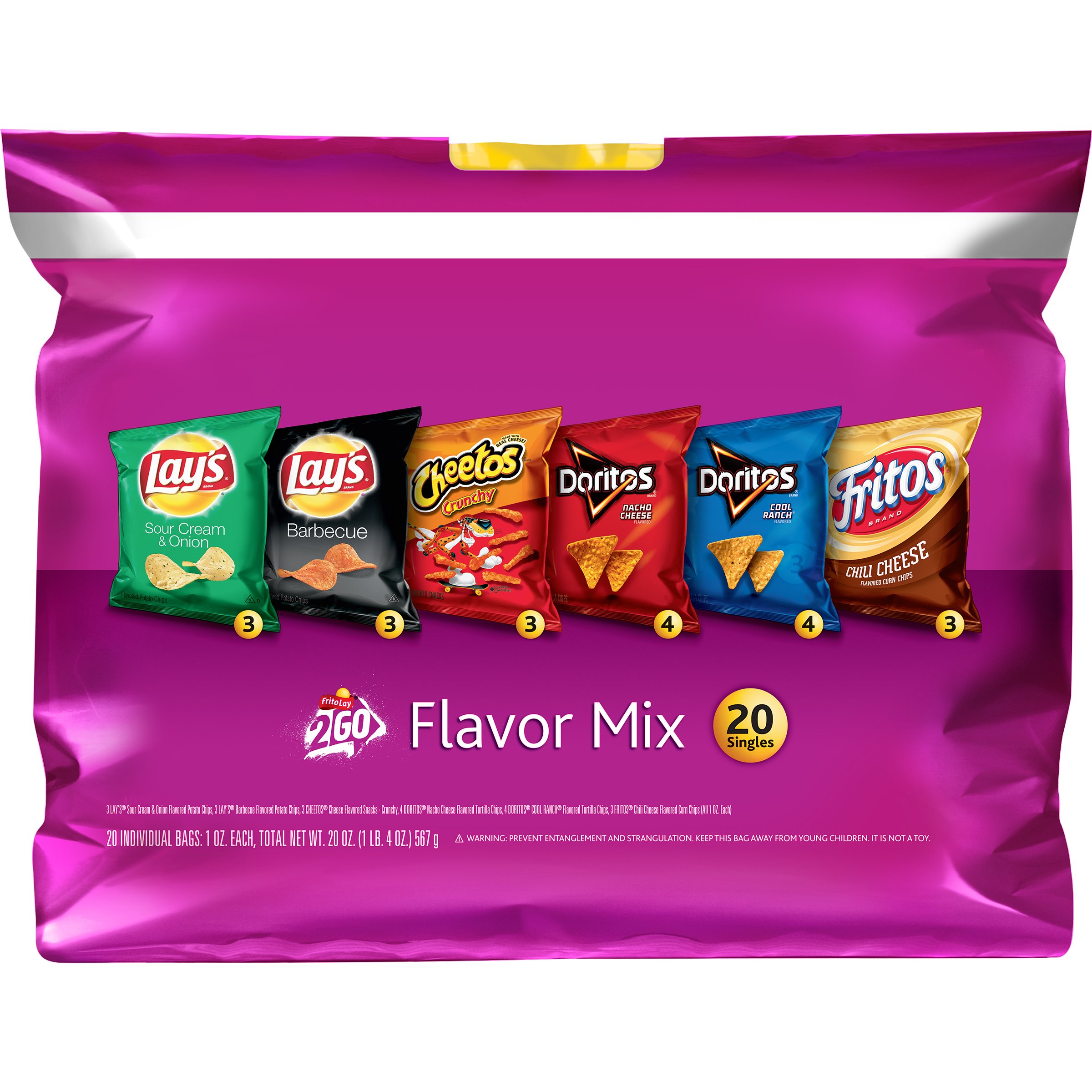 Frito-Lay Chips and Snacks Variety Pack - 20 Count Assorted Flavors (Pack of 1) | Party Snacks, Office Treats & Family Movie Night