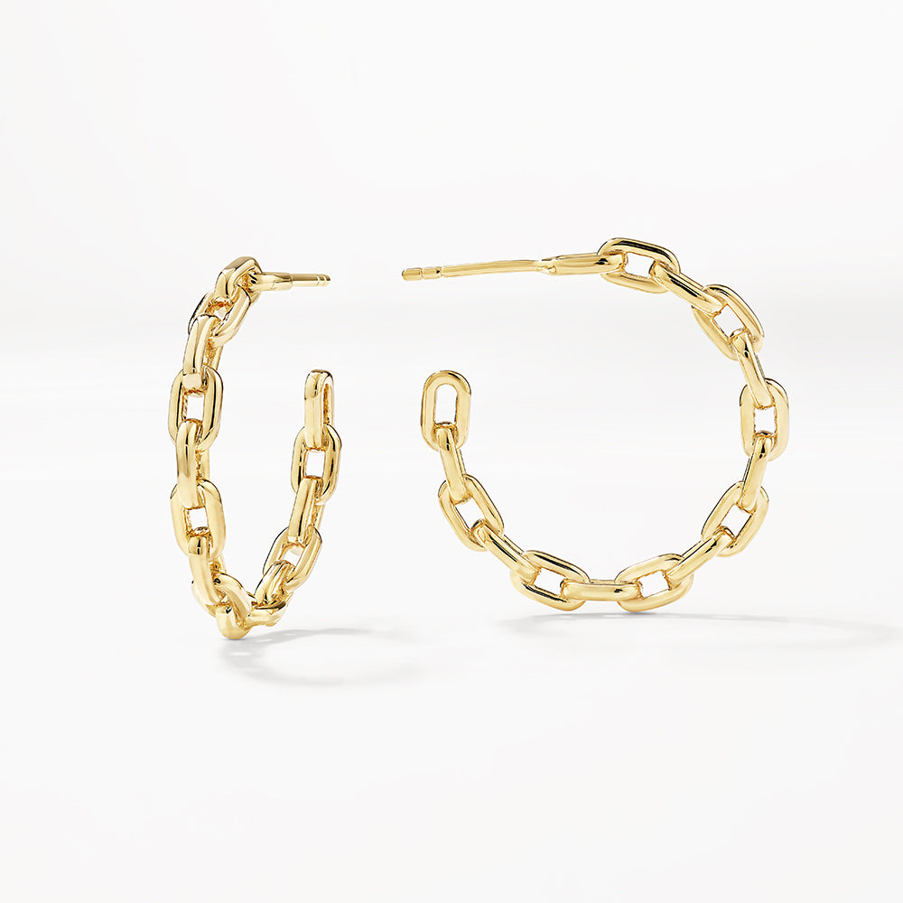 Gold Chain Link Hoop Earrings for Women - Trendy Dainty Jewelry for Everyday Wear & Special Occasions
