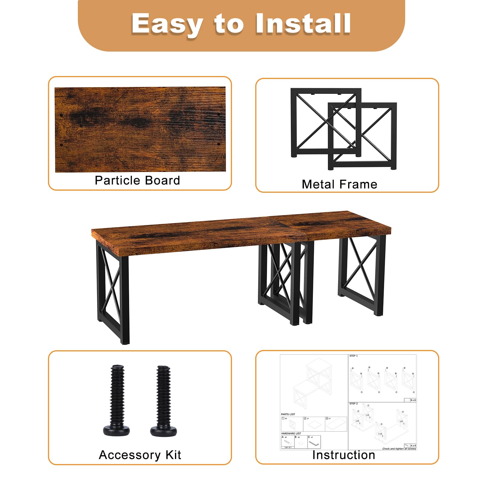 2-Tier Wooden Desk Shelf Organizer - Adjustable & Stackable Desktop Bookshelf for Office & Home - Rustic Freestanding Storage Rack - Perfect for Organizing Books, Decor & Office Supplies on Your Desk