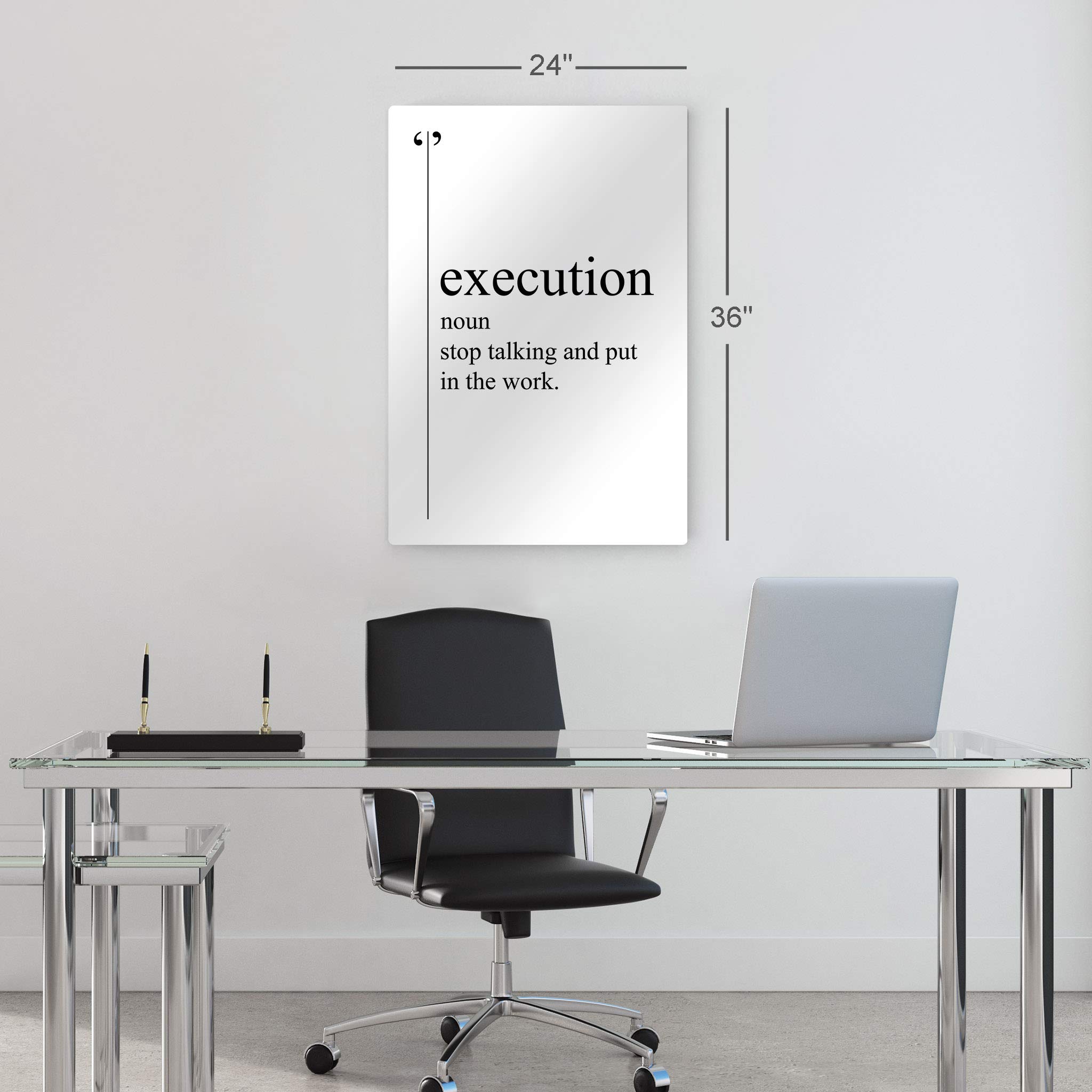 Smile Art Design Black & White Dictionary Metal Wall Art - Motivational & Inspirational Office Decor - Entrepreneur Quote Print - Modern Home & Office Wall Decor - Perfect Gift Ready to Hang (36x24) - Ideal for Living Rooms, Offices & Workspaces
