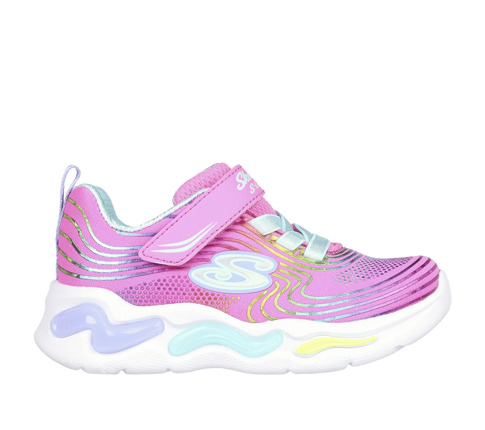 Skechers Pink Multi S Lights Wavy Beams Toddler Sneakers - Comfortable Kids Shoes for Walking, Running & Playtime | Perfect for Toddler Girls' Everyday Wear & Outdoor Activities