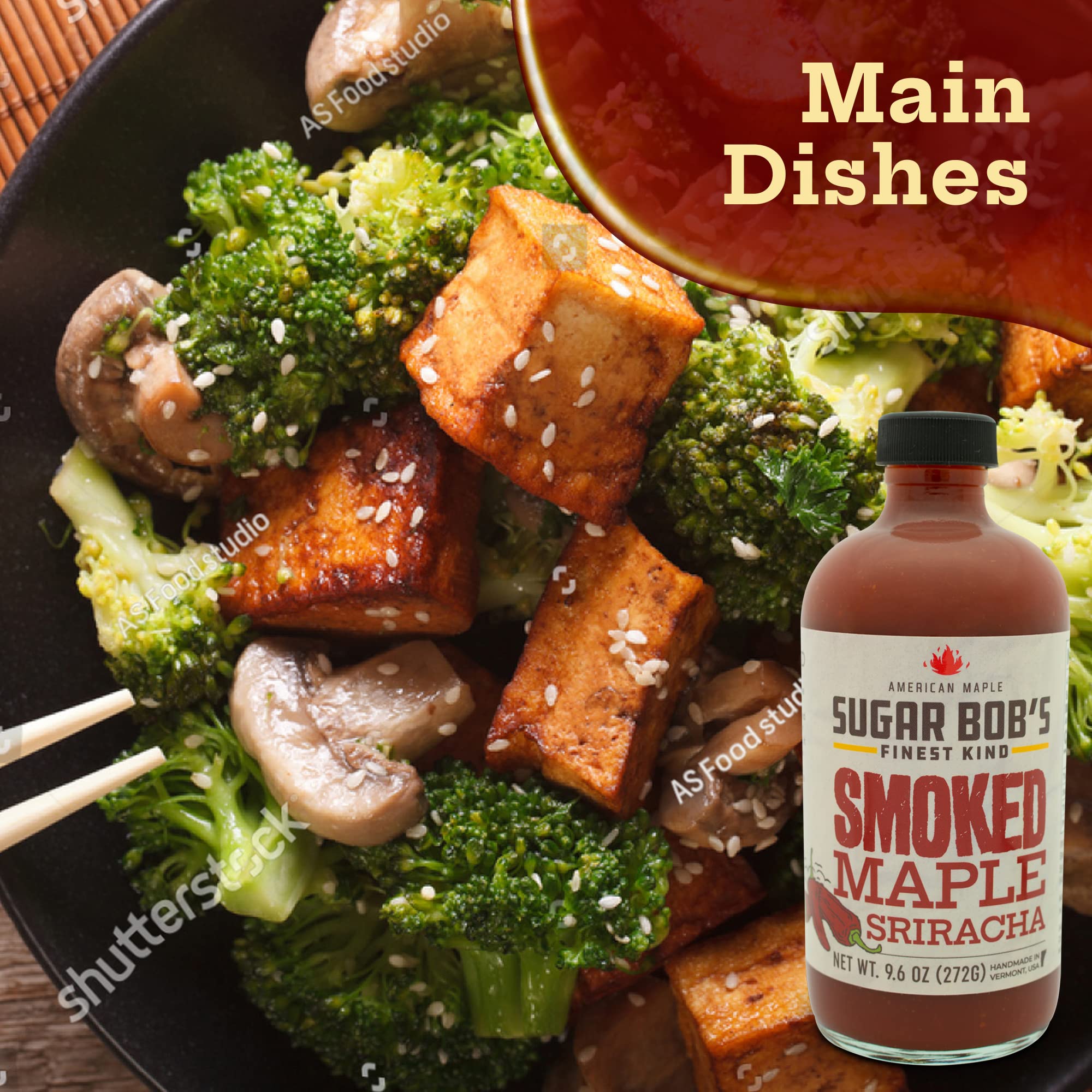 Vermont Smoked Maple Sriracha Hot Sauce - All Natural, Gluten-Free, Non-GMO - 8 fl oz Bottle - Perfect for Wings, Burgers, Tacos & BBQ