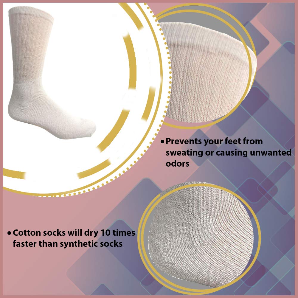 Yacht & Smith Wholesale Bulk Men's Cotton Crew Socks - Big & Tall Plus Size (13-16) - Comfortable Athletic & Casual Socks for Everyday Wear, Sports & Work