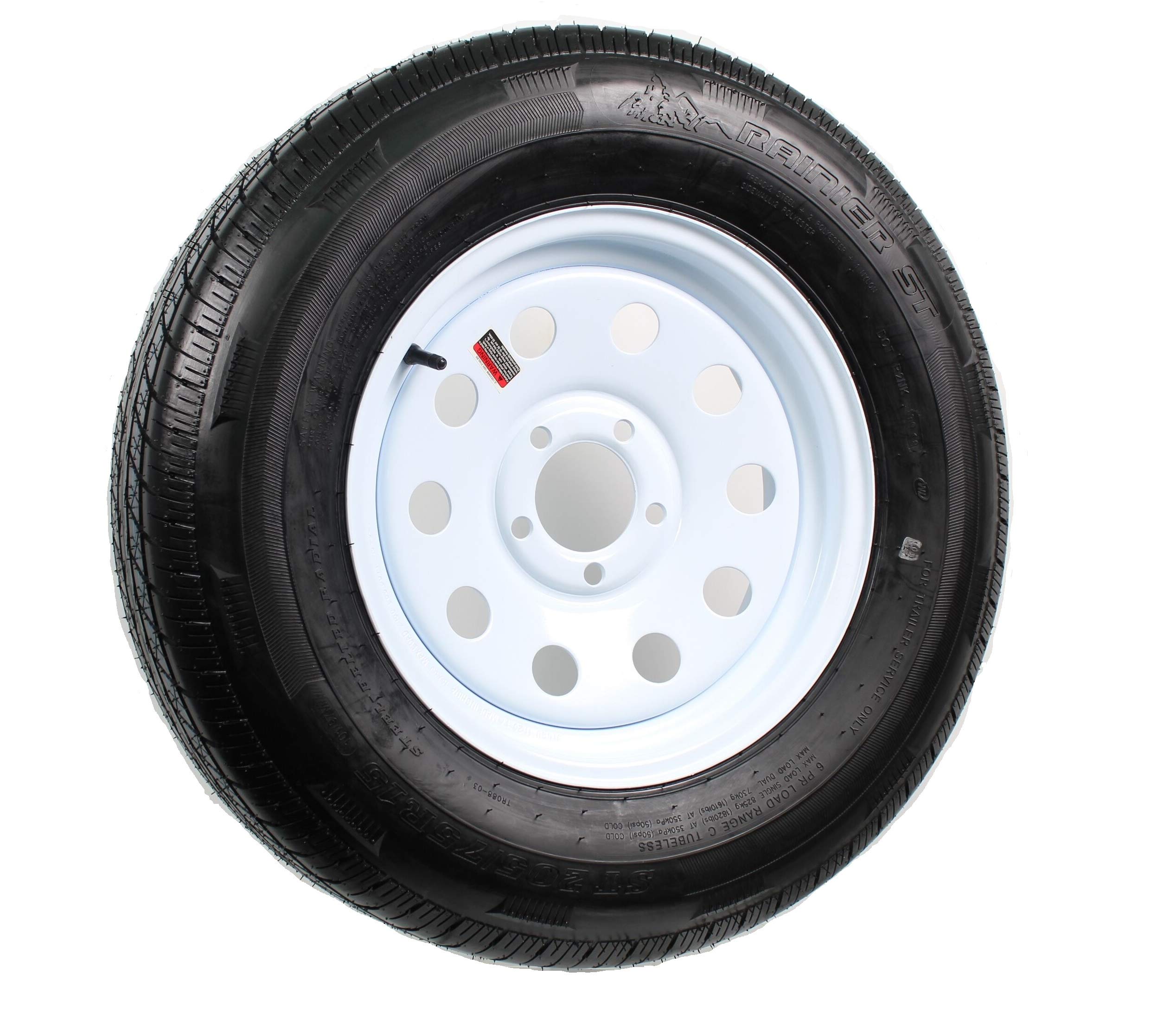Americana 205/75R15 C/5H White Stripe Trailer Tire - Heavy Duty Radial Trailer Tires for Boat Trailers, Utility Trailers & Campers | Durable All-Season Performance