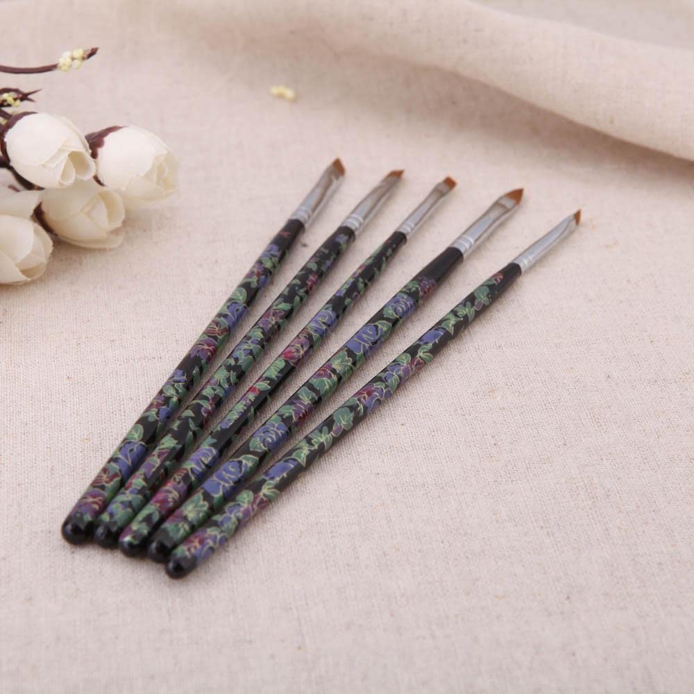 Premium 6-Pack Multi-Functional Nail Art Brush Pens with Floral Design - Professional Painting Tool for Acrylic, Gel & Nail Art - Perfect for DIY Manicures, Salon Use & Beauty Supplies