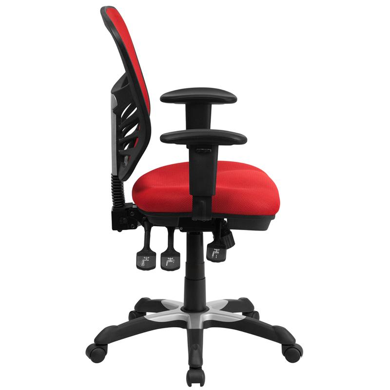 FLASH Mid Back Mesh Executive Office Chair - Ergonomic Swivel Chair with Adjustable Arms & Lumbar Support (Model HL 0001) - Perfect for Home Office, Gaming & Workspaces