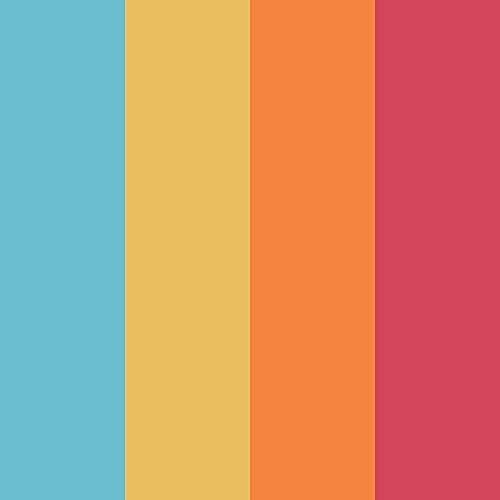 Blue, Yellow, Orange, & Red