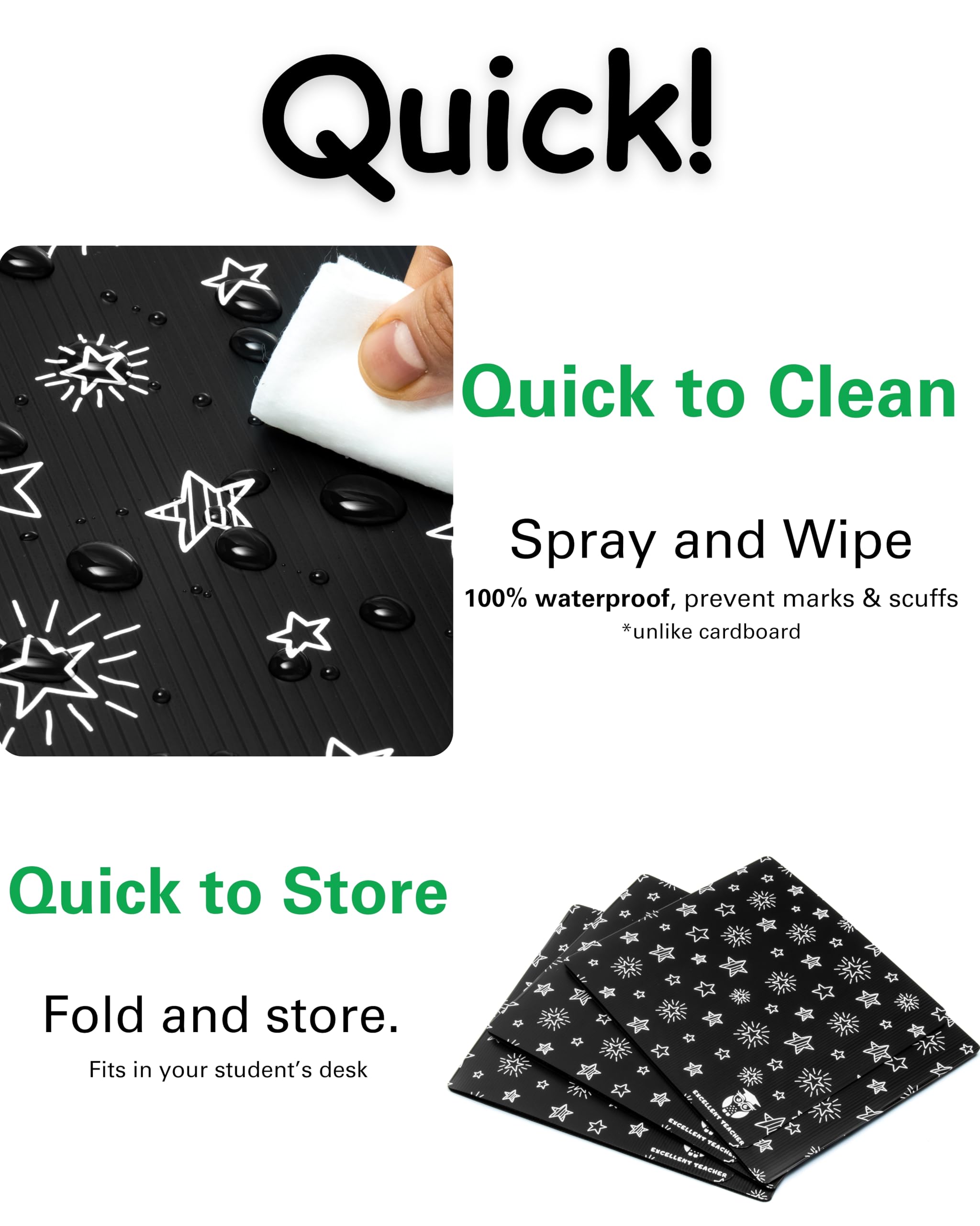 Durable Black Plastic Privacy Folders for Students - Desk Dividers & Test Shields for Classroom Use