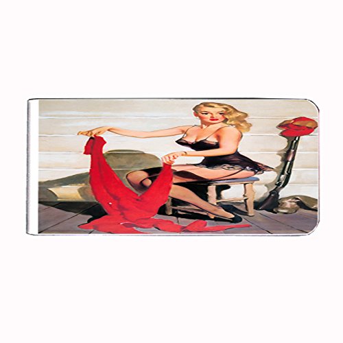 Vintage Retro Sexy Bridesmaid Money Clip - Pin Up Girl Rectangle Design for Bachelorette Parties, Wedding Gifts & Collectors - Perfect for Cash Gifts, Money Holders & Vintage Lovers