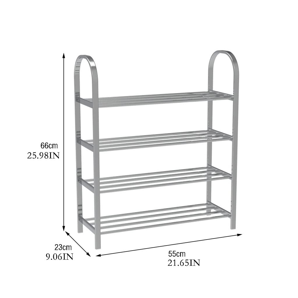 3-Tier Stainless Steel Shoe Rack - Heavy Duty Metal Shoe Storage Organizer for Entryway, Hallway, Bedroom & Living Room - Space Saving Shoe Shelf for Home Organization (Black) - Perfect for Small Spaces & Closet Organization