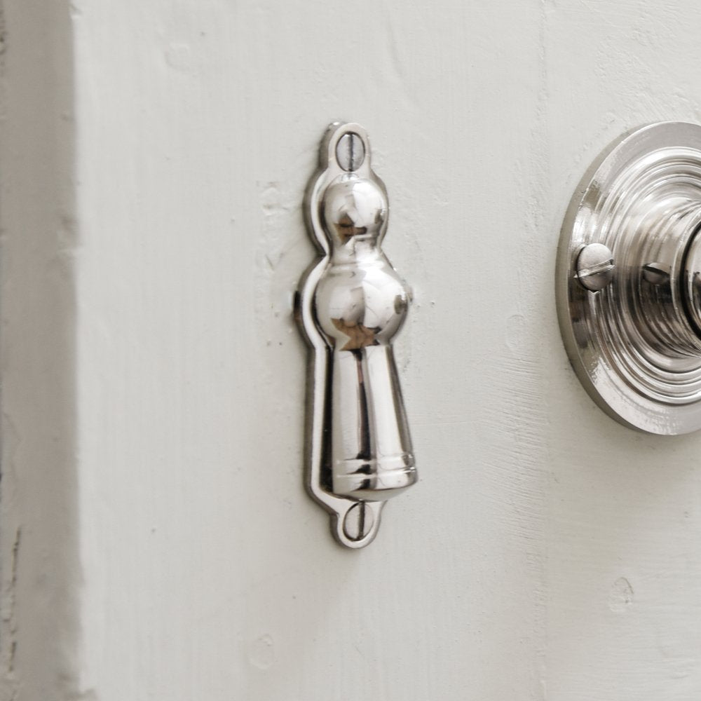 Polished Nickel Skittle Escutcheon Plate - Vintage Style Door Hardware for Home & Office - Perfect for Cabinet, Drawer & Furniture Decoration