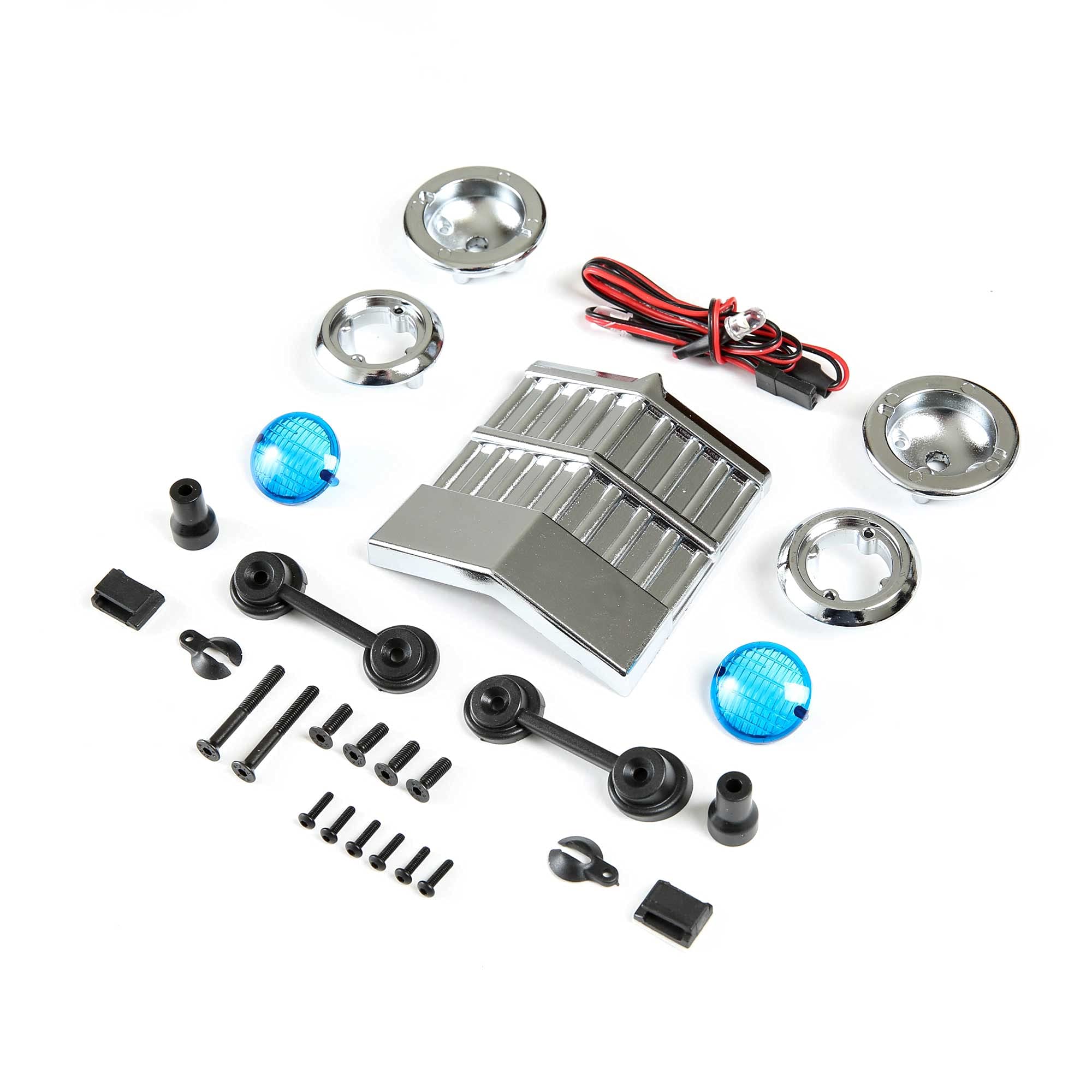 Losi 1/10 Scale Front LED Lights & Grill Set for Son Uva Digger LMT LOS240019 - Upgrade Your RC Car/Truck with Realistic Body Parts, Wings & Decals - Perfect for Off-Road Racing and RC Enthusiasts