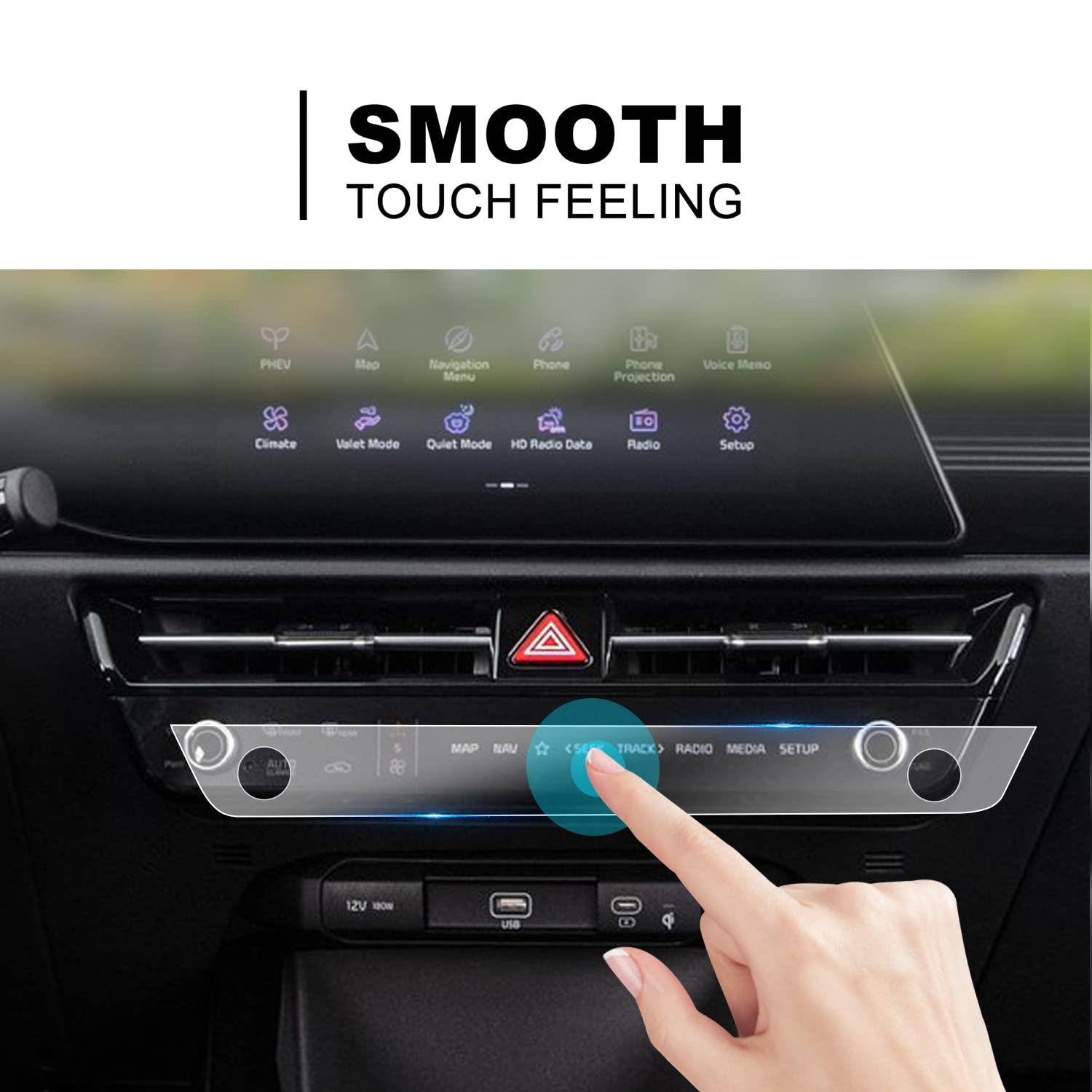 2023+ Kia Niro SG2 Car A/C Climate Control Screen Protector - Anti-Glare Touchscreen Protective Film for Infotainment Display | Perfect for Road Trips & Daily Commuting