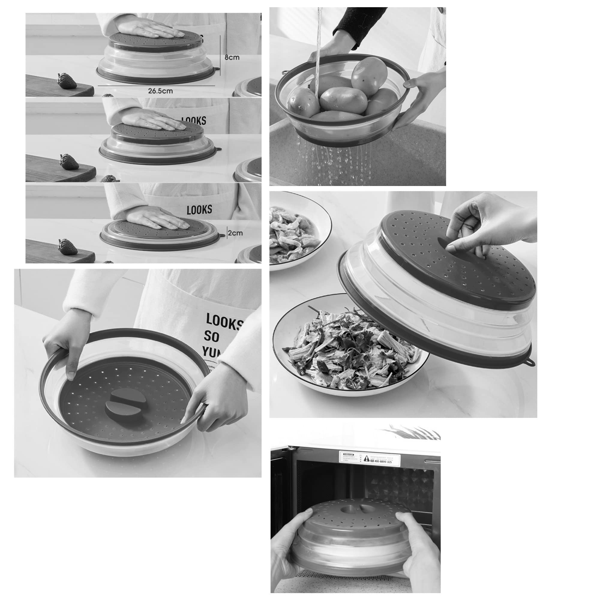 24-Piece Non-Stick Stackable Cookware Set with Removable Handles & Collapsible Microwave Lids - Induction Compatible, Dishwasher Safe - Perfect for Meal Prep, RV Camping & Small Kitchen Spaces