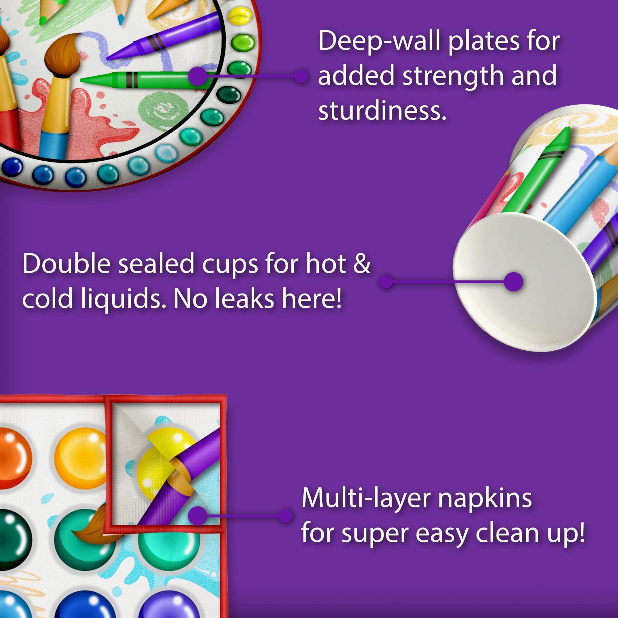 Artist Painting Birthday Party Supplies Set - 16-Piece Plates, Napkins & Cups Kit for Creative Art Themed Celebrations - Perfect for Kids' Birthday Parties, Art Classes & DIY Craft Events