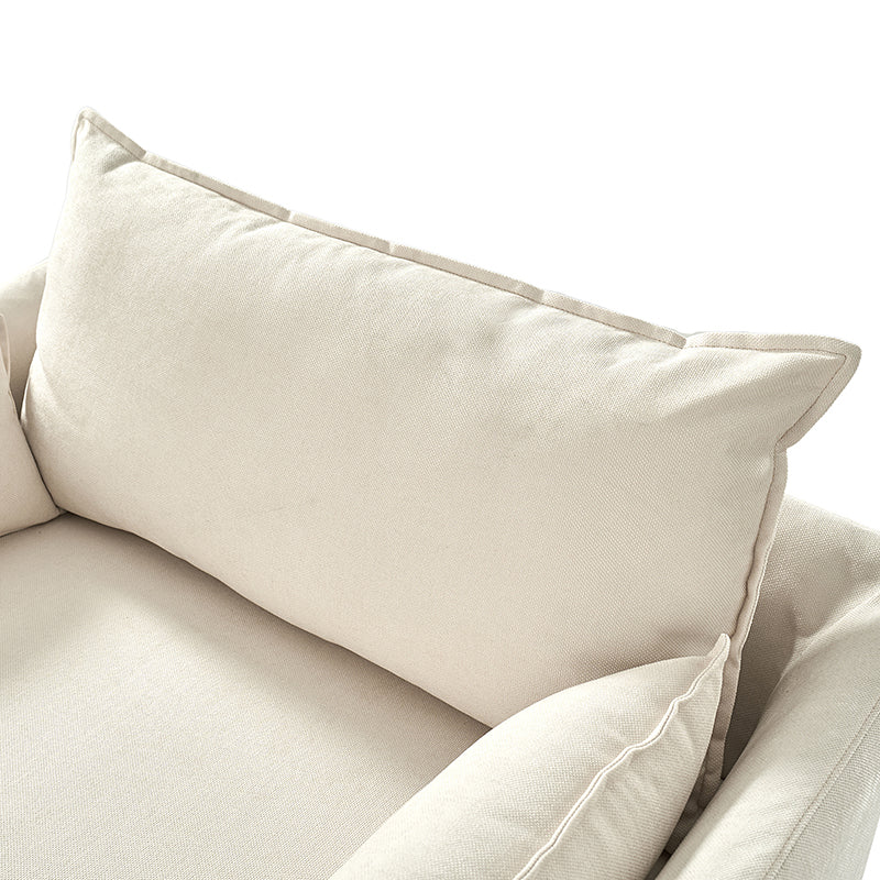 Comfortable Miles Slipcovered Armchair with Large Ottoman - Perfect for Living Room, Bedroom, or Home Office Relaxation