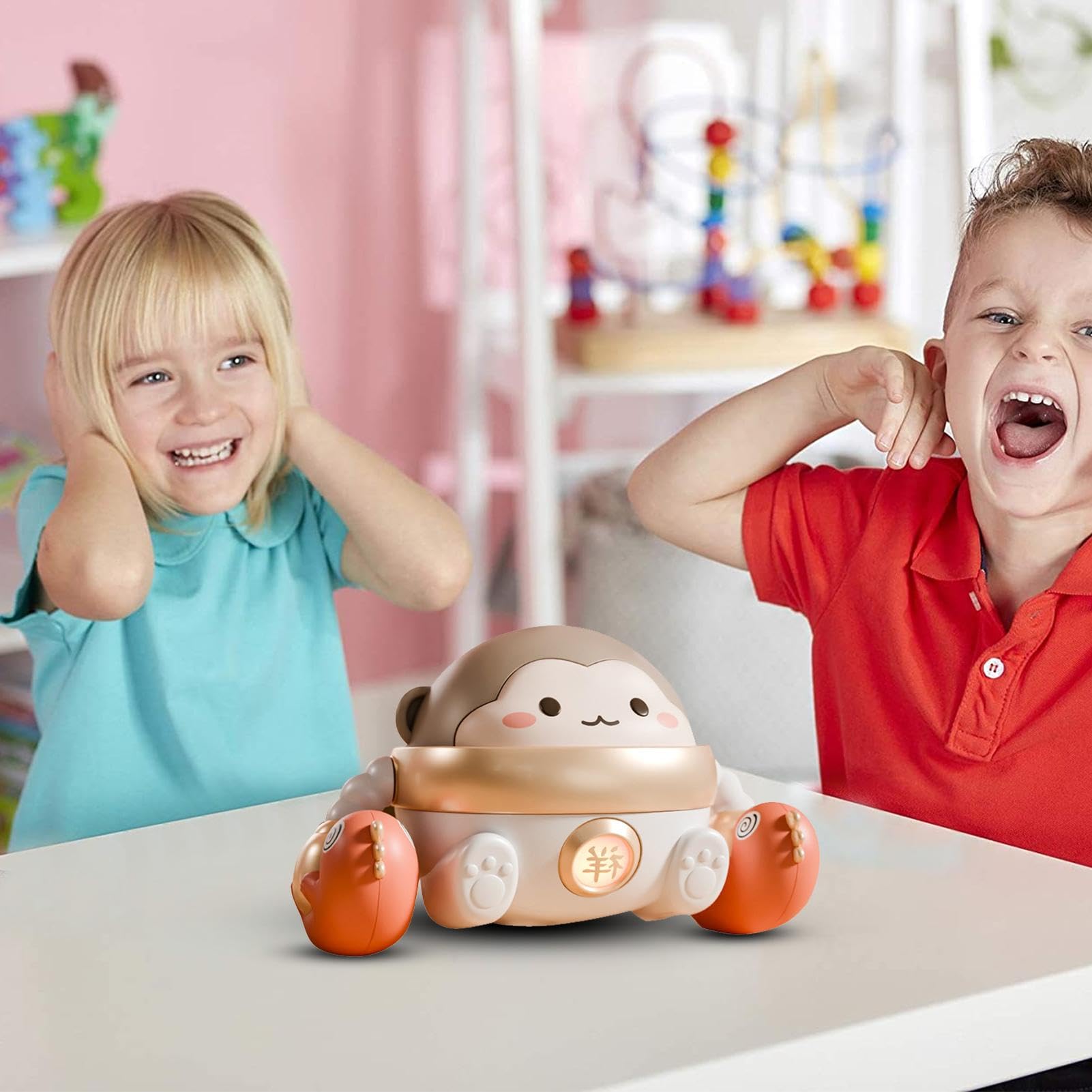 Pzuryhg Electric Rolling Monkey Toy - Interactive Crawling Monkey for Toddlers & Kids, Fun Educational Toy for Boys & Girls - Perfect for Playtime, Learning & Motor Skill Development