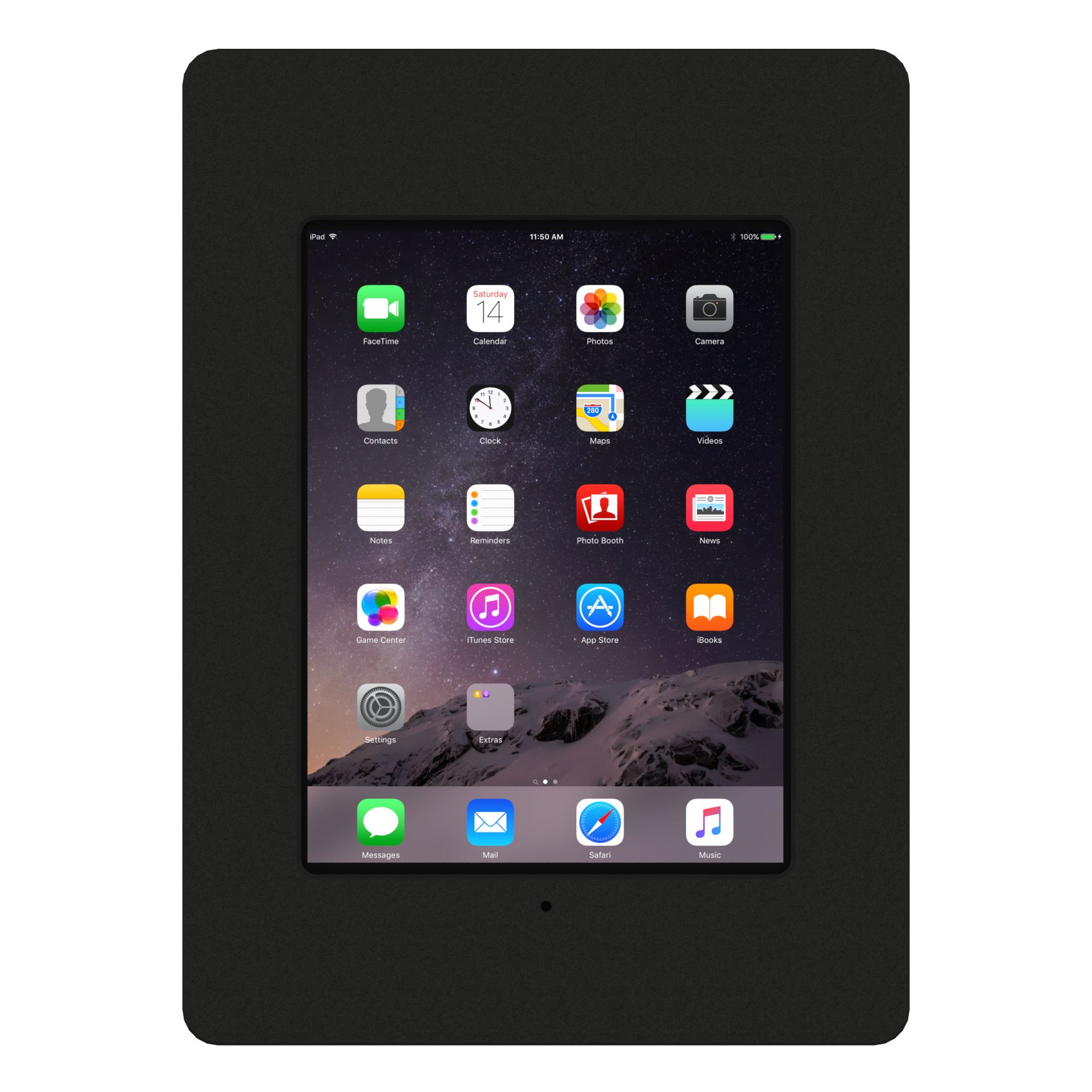 VidaMount Black Covered Home Button VESA Enclosure for iPad Mini 1/2/3 - Secure Wall Mount Bracket for Home, Office & Retail Displays