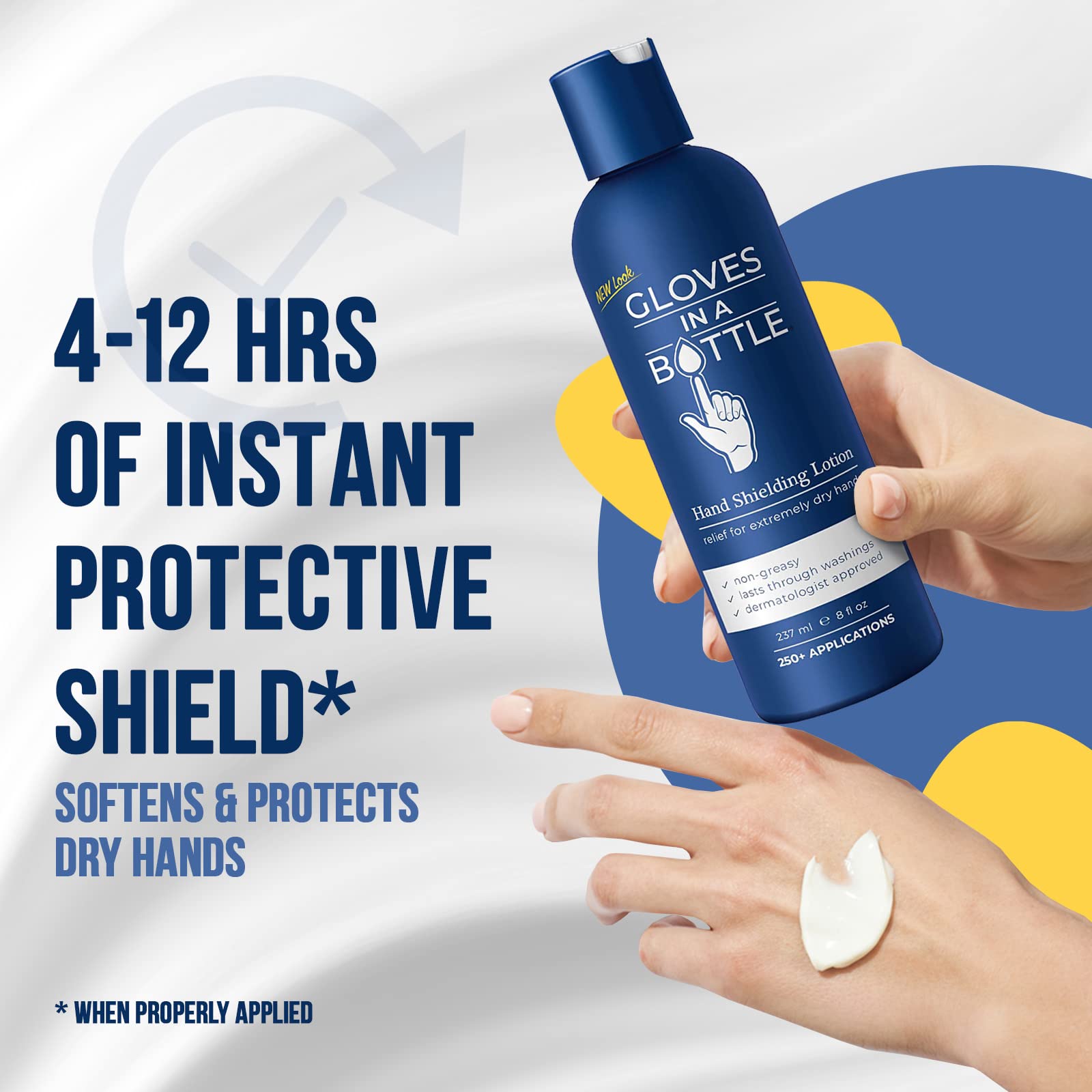 Gloves In A Bottle Shielding Lotion for Dry Itchy Skin - 8oz (12 Pack) | Moisturizing Hand Cream for Eczema, Psoriasis & Cracked Skin | Ideal for Healthcare Workers, Gardeners & Winter Skin Care