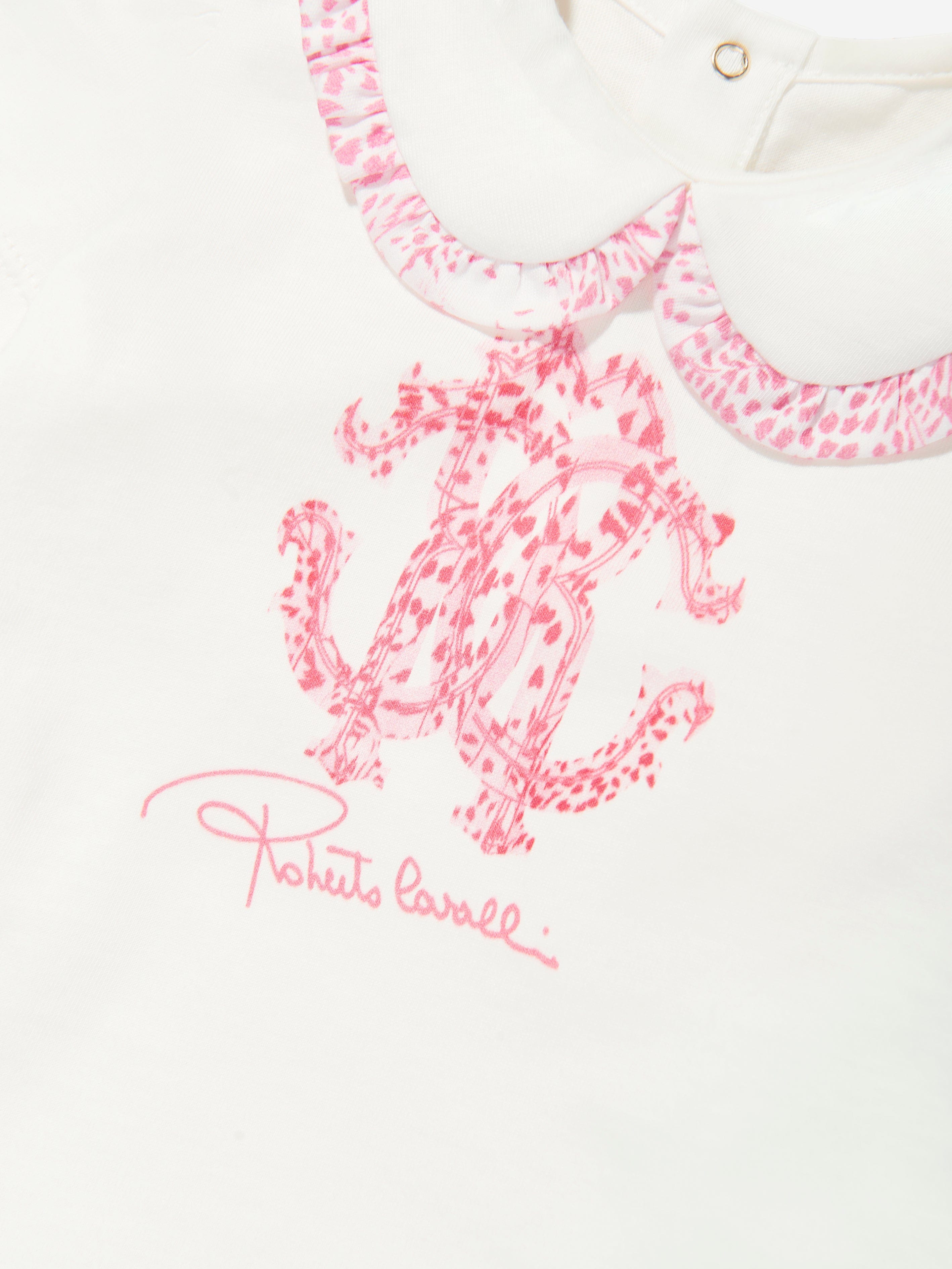 Baby Girls Logo T-Shirt - White Cotton Short Sleeve Tee for Toddlers & Infants | Casual Wear, Playdates & Family Outfits